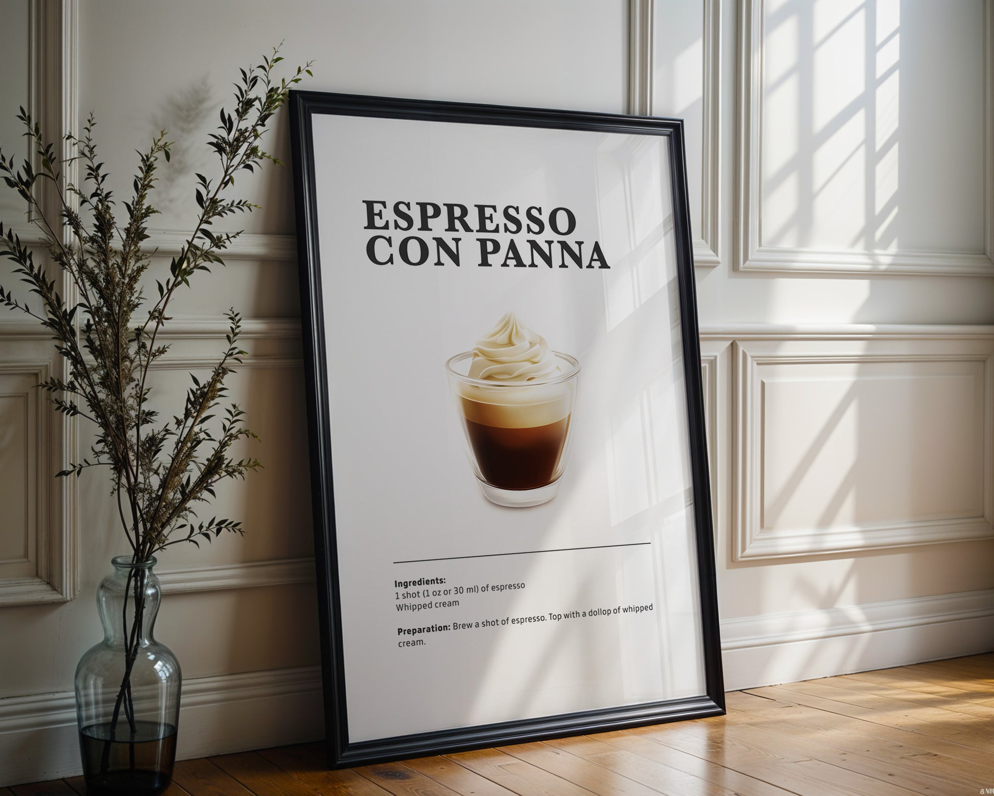 Espresso Con Panna Coffee Recipe Poster - GroovyGrove