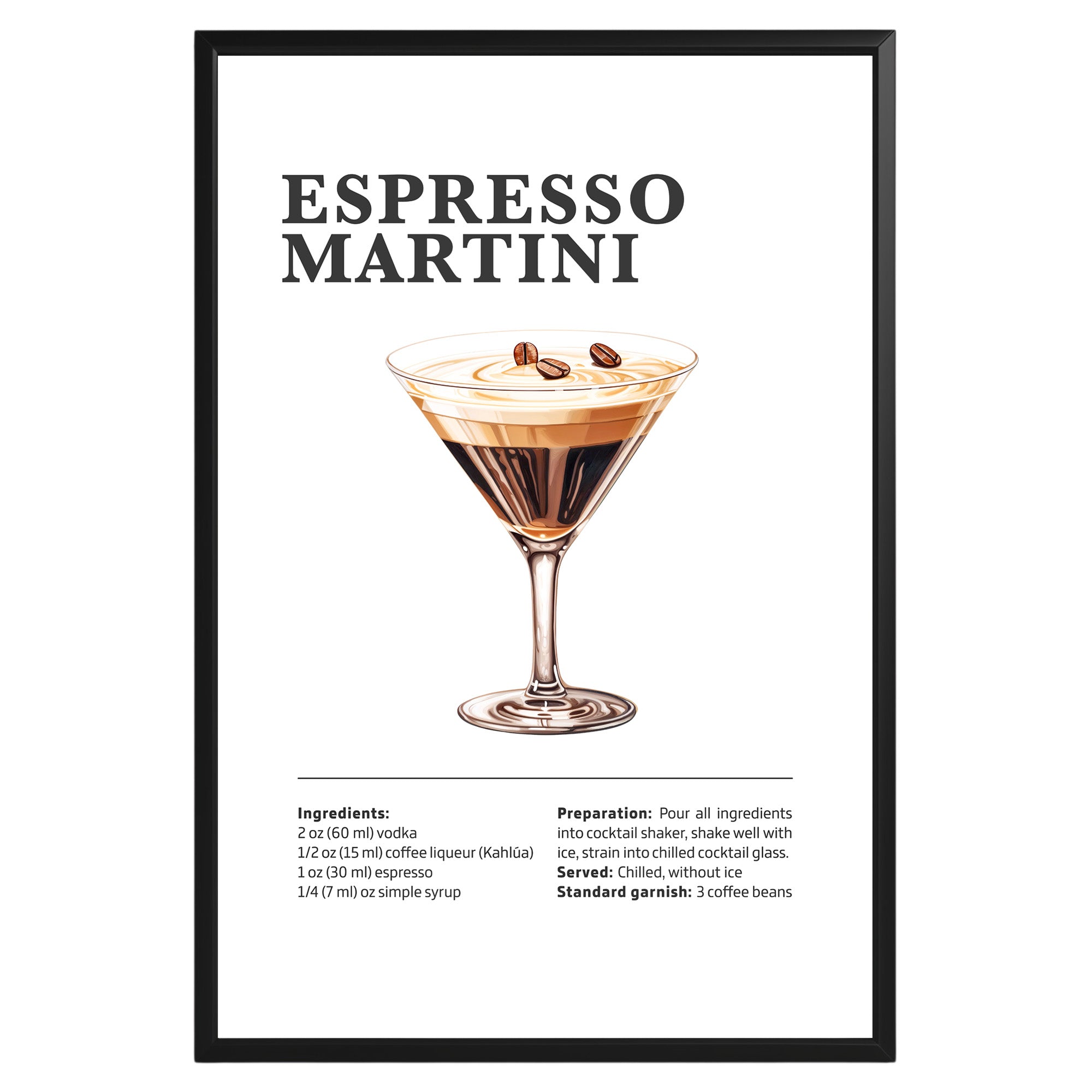 Espresso Martini Coffee Recipe Poster - GroovyGrove