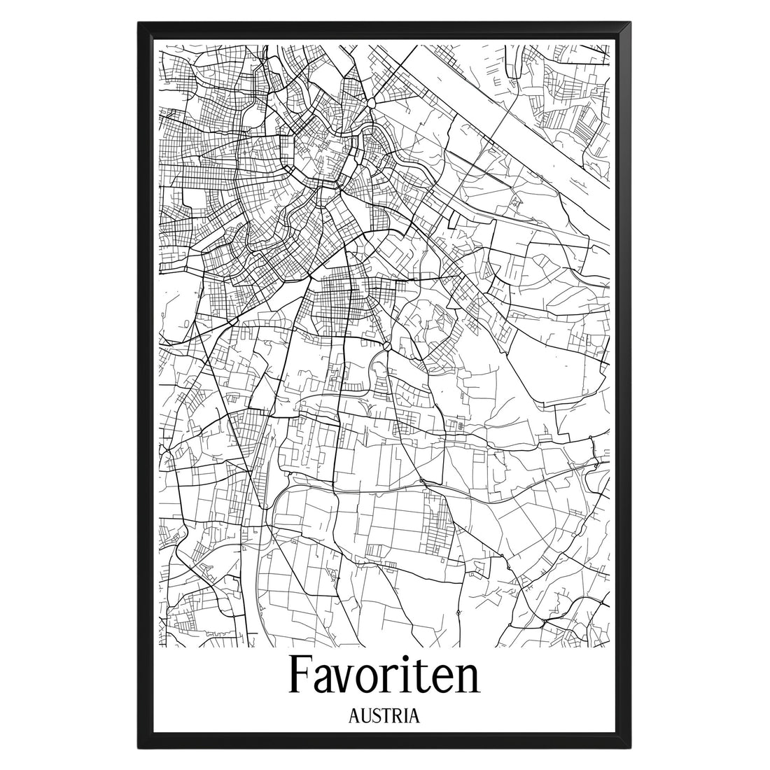 Favoriten Austria City Map Poster - GroovyGrove