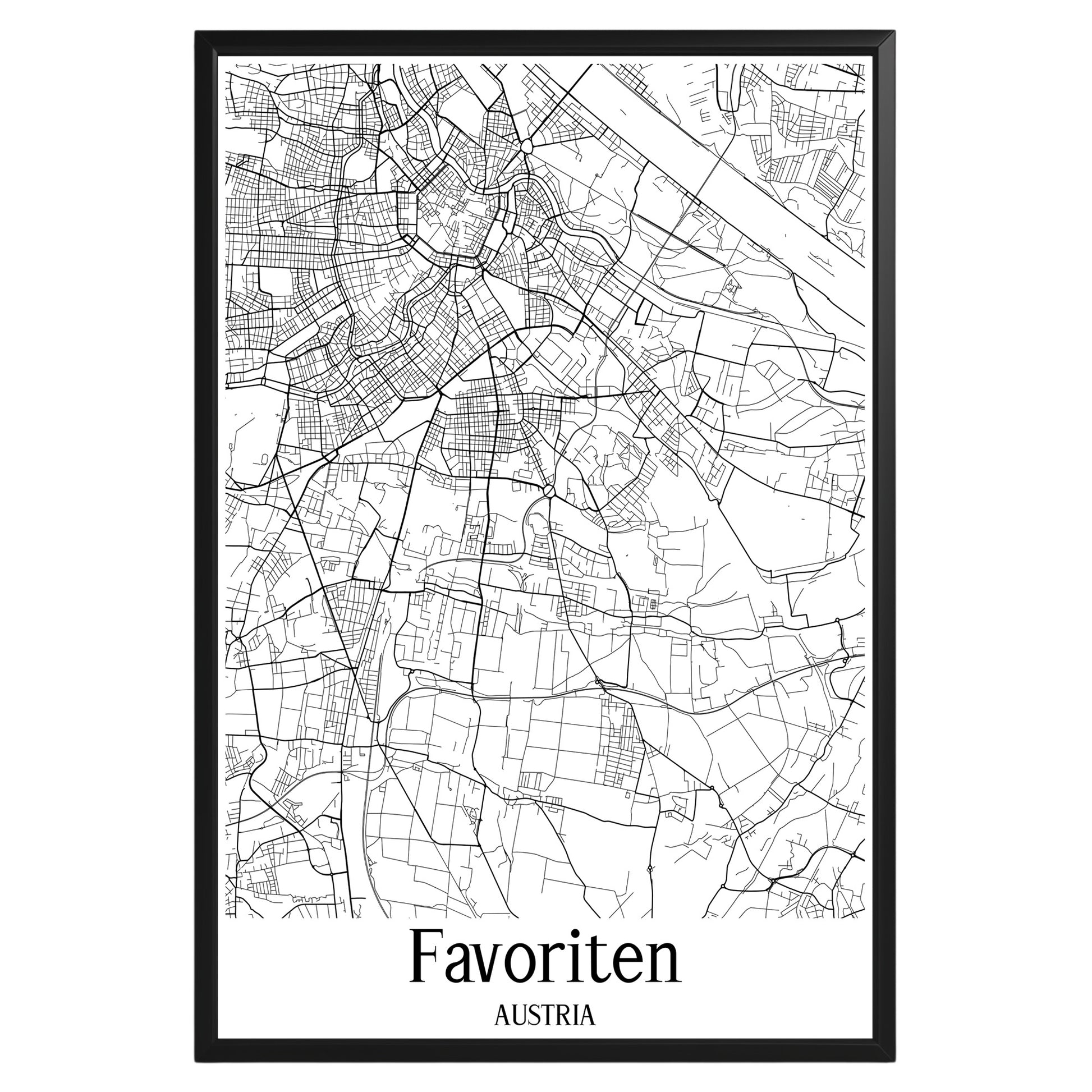 Favoriten Austria City Map Poster - GroovyGrove