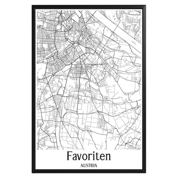 Favoriten Austria City Map Poster - GroovyGrove