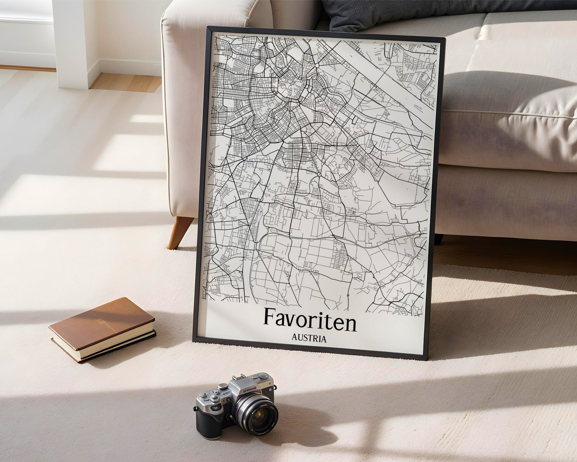 Favoriten Austria City Map Poster - GroovyGrove