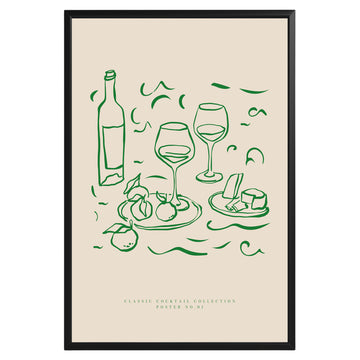 Wine & Cheese Breakfast Brunch Poster - GroovyGrove