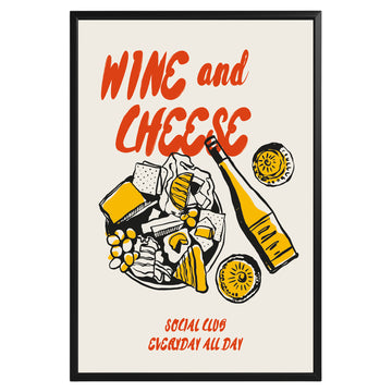 Wine and Cheese Poster - GroovyGrove