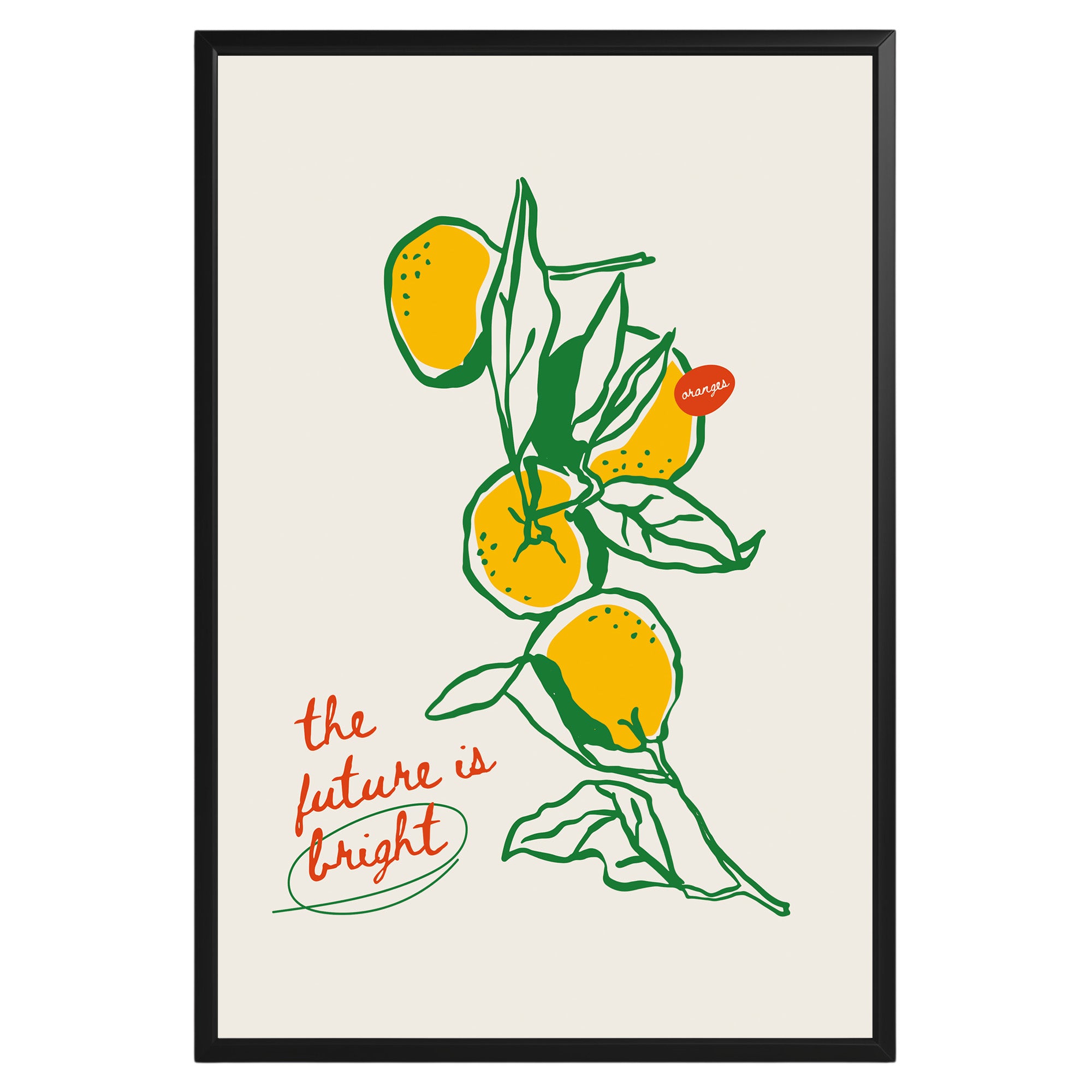 The Future Is Bright Oranges Poster - GroovyGrove