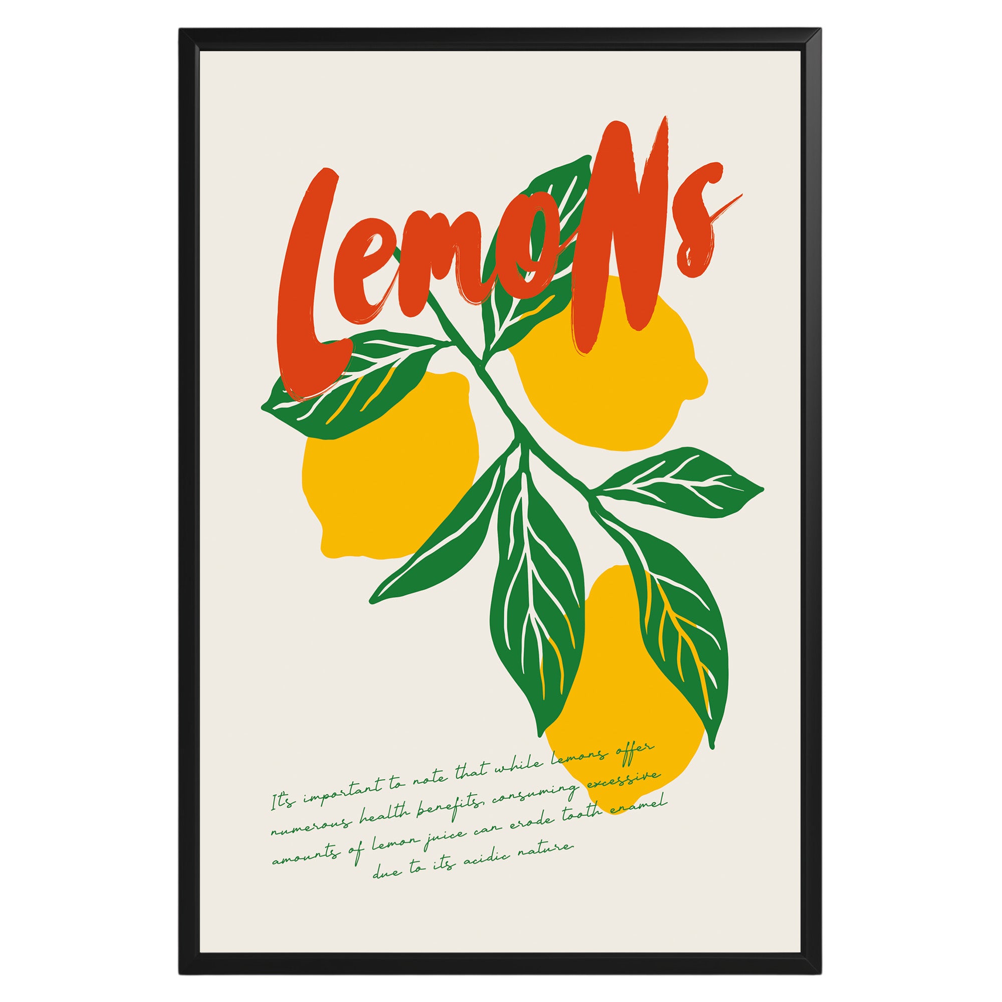 Yellow Lemons Poster - GroovyGrove