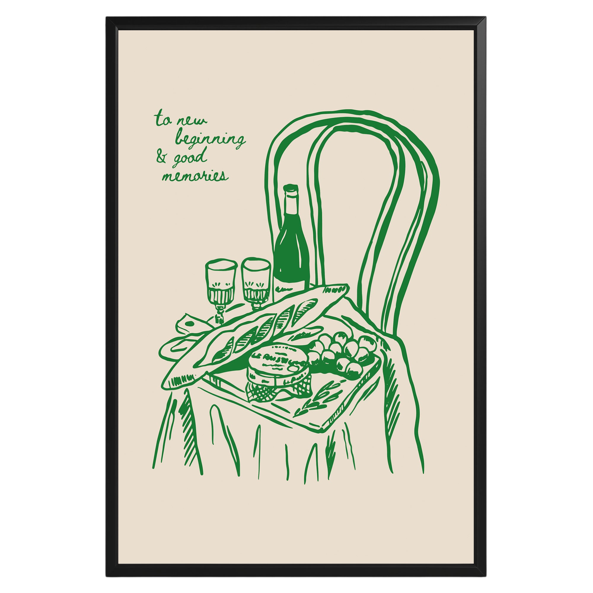 Champagne Party Food Poster - GroovyGrove