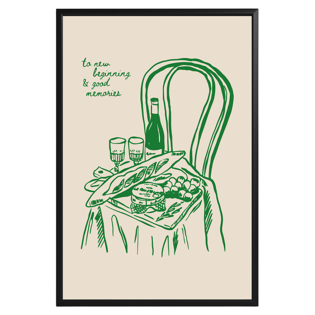 Champagne Party Food Poster - GroovyGrove