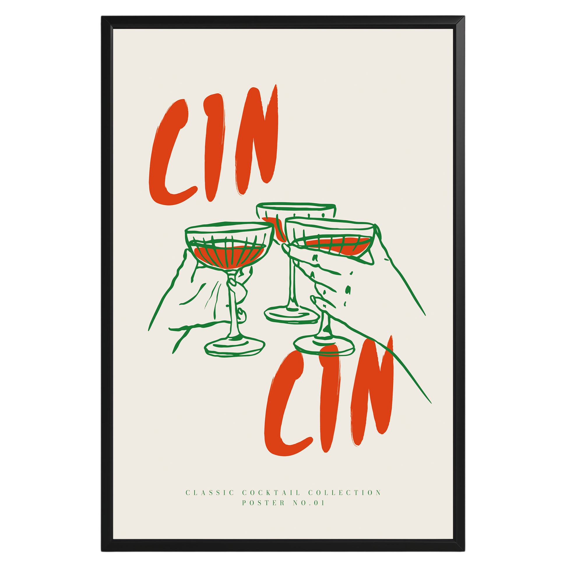 Cin Cin Cocktail Poster - GroovyGrove