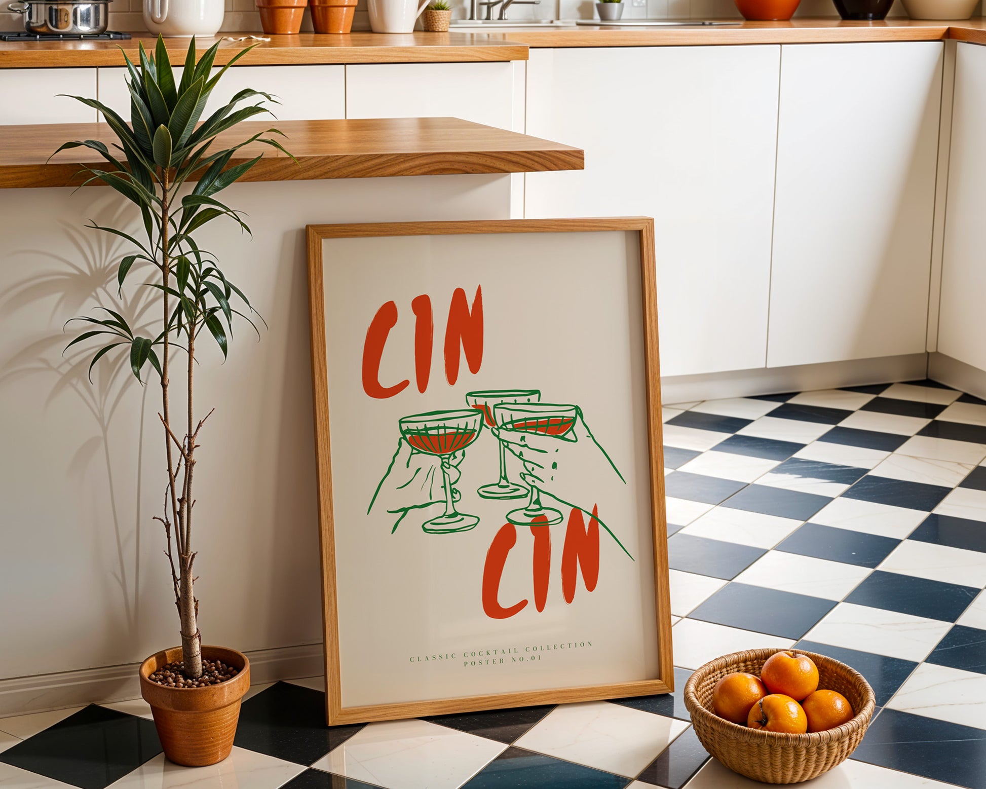 Cin Cin Cocktail Poster - GroovyGrove