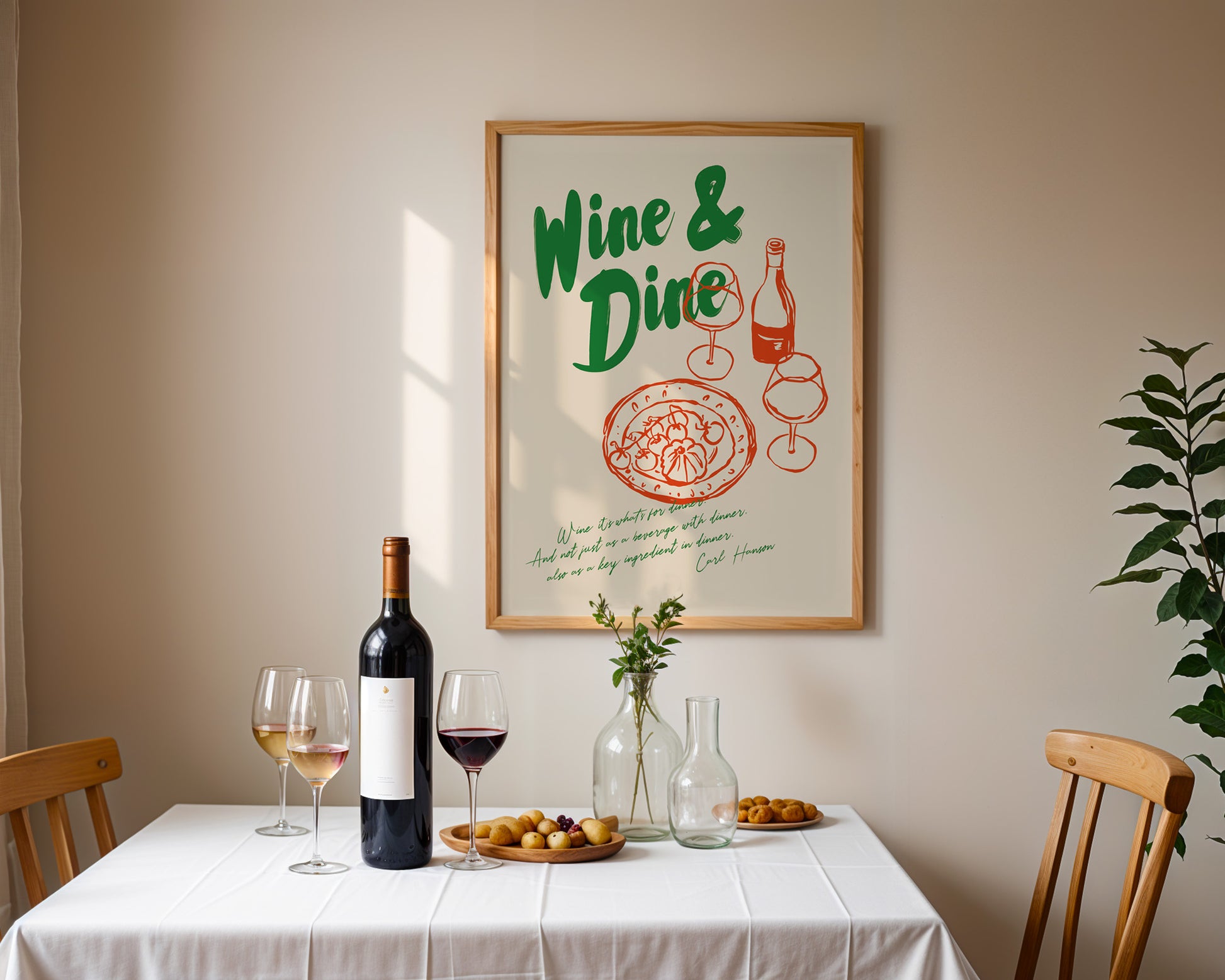 Wine & Dine Poster - GroovyGrove