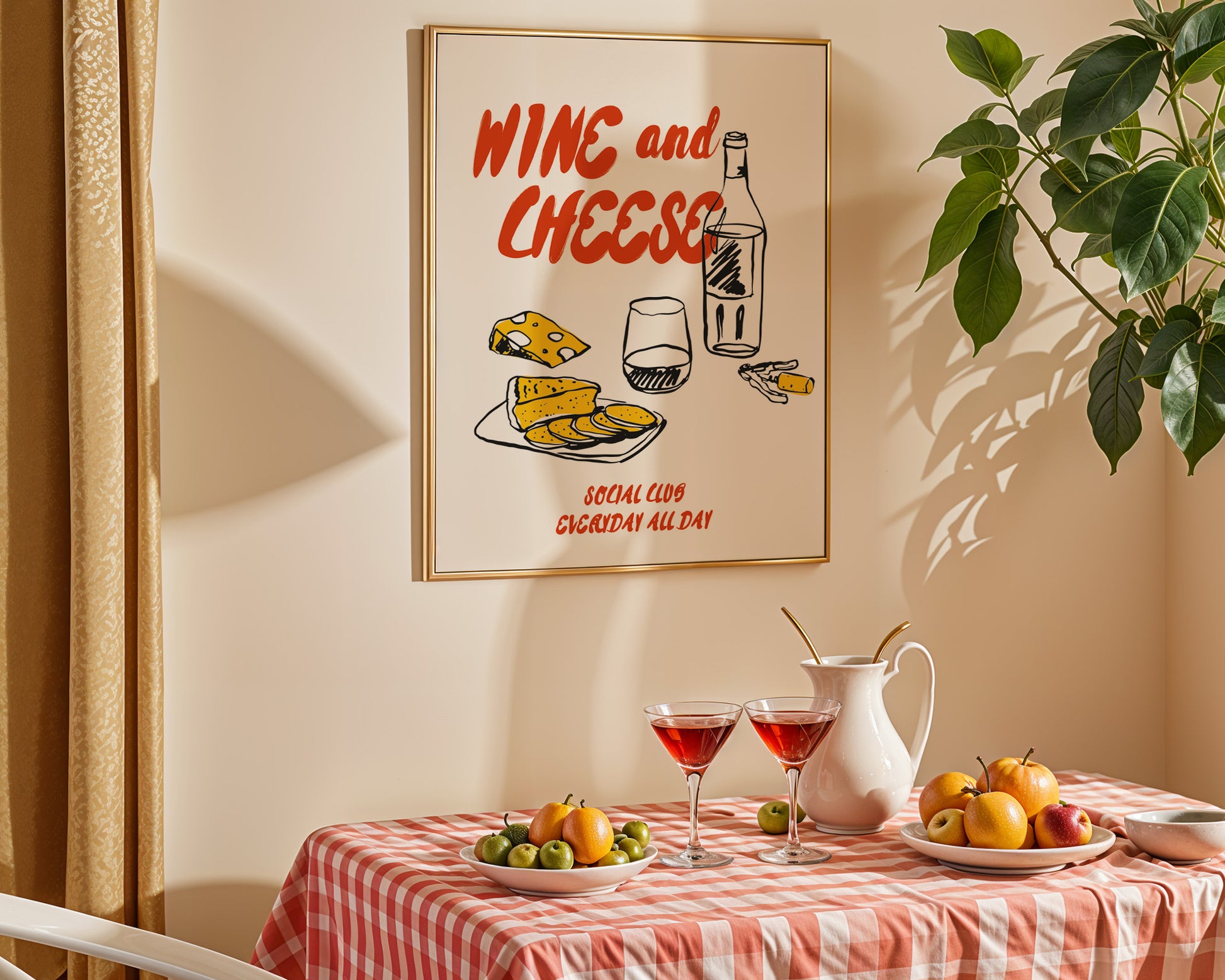 Wine and Cheese Poster - GroovyGrove