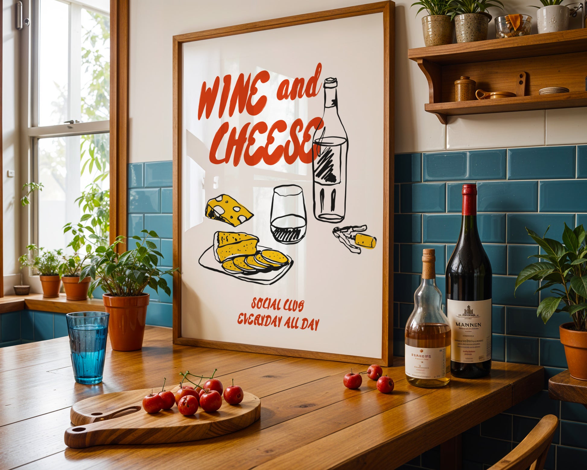 Wine and Cheese Poster - GroovyGrove