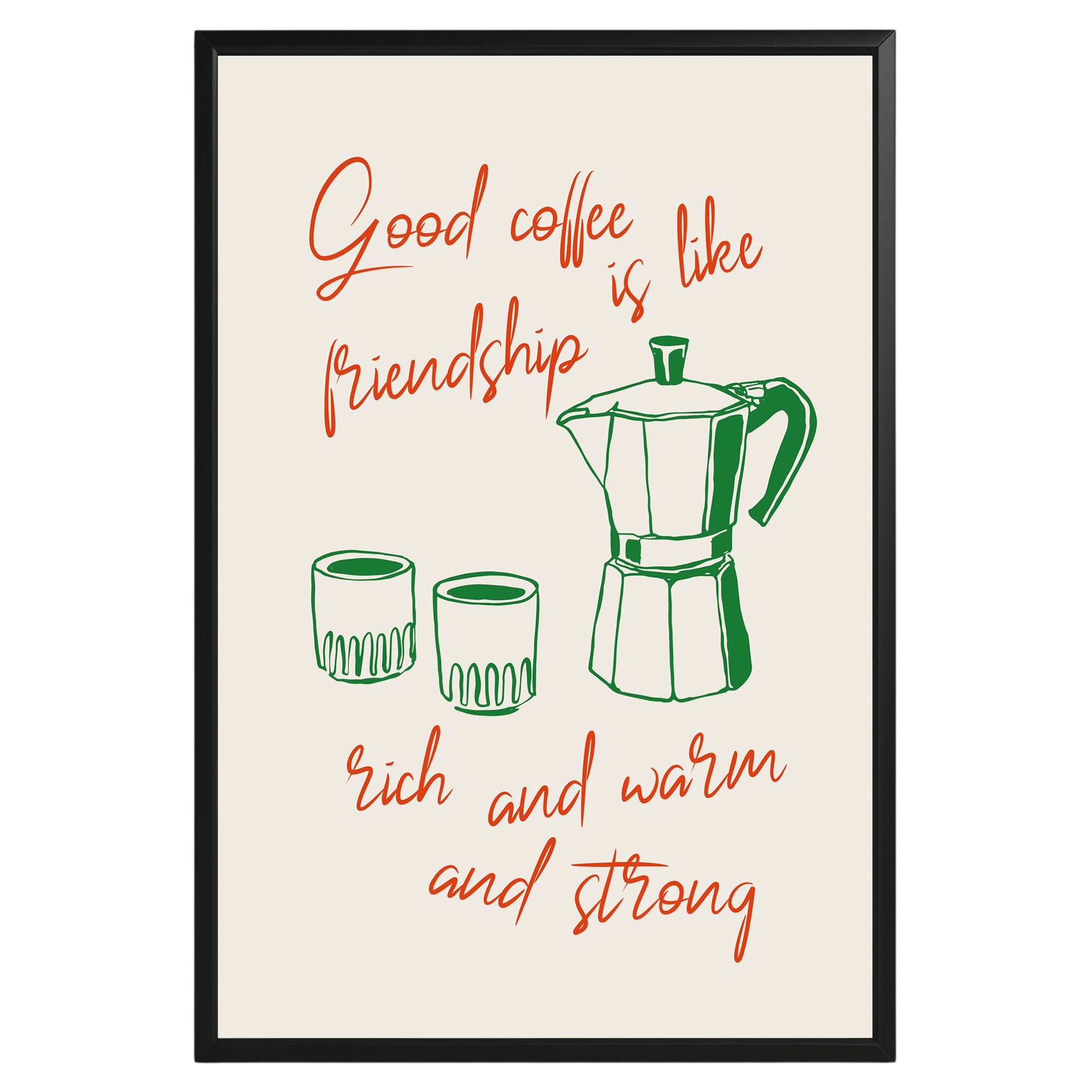 Good Coffee Is Like Friendship Poster - GroovyGrove