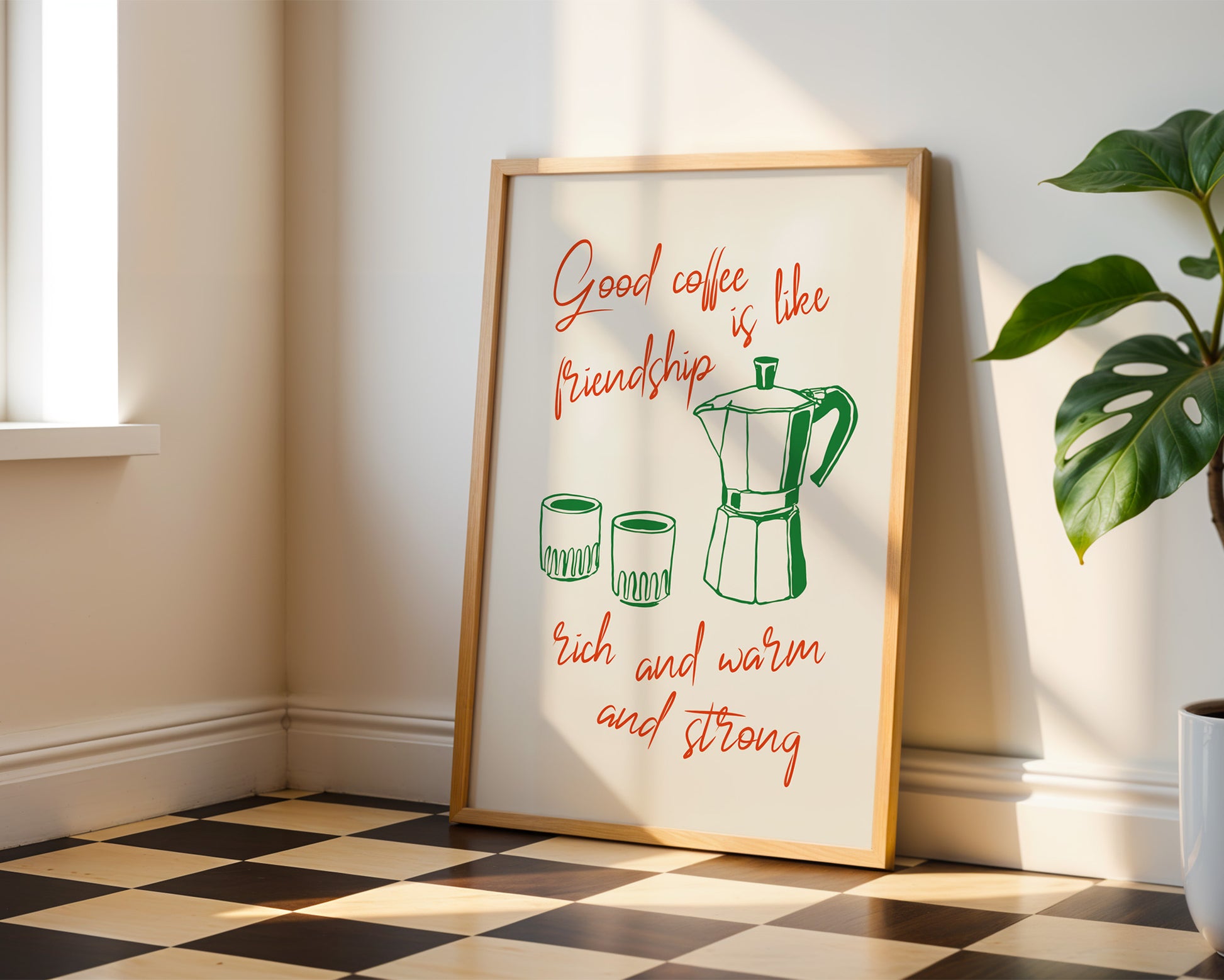 Good Coffee Is Like Friendship Poster - GroovyGrove