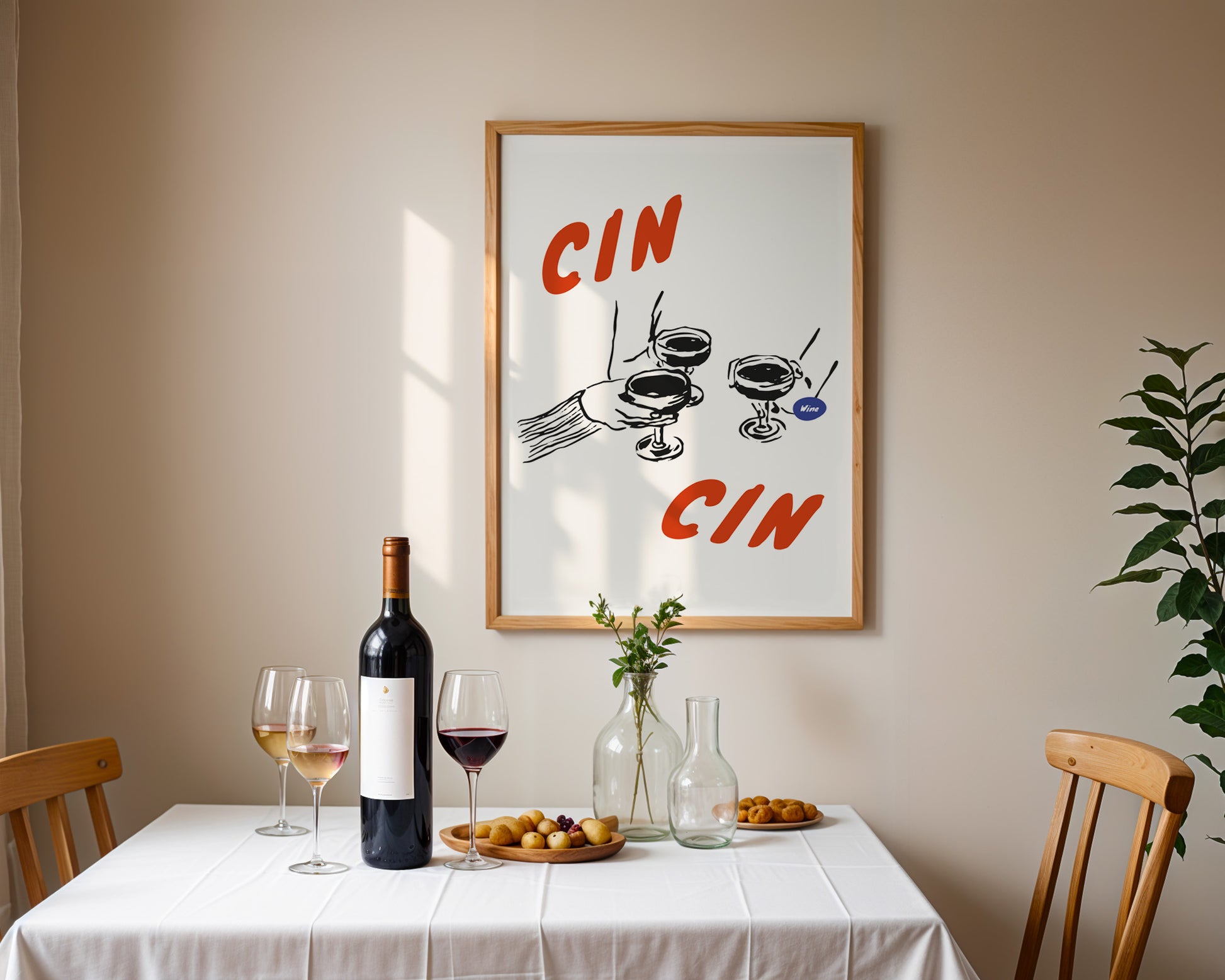 Wine Cin Cin Poster - GroovyGrove