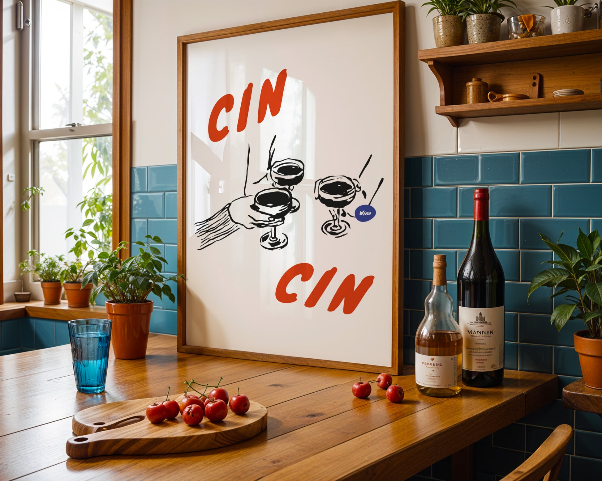 Wine Cin Cin Poster - GroovyGrove