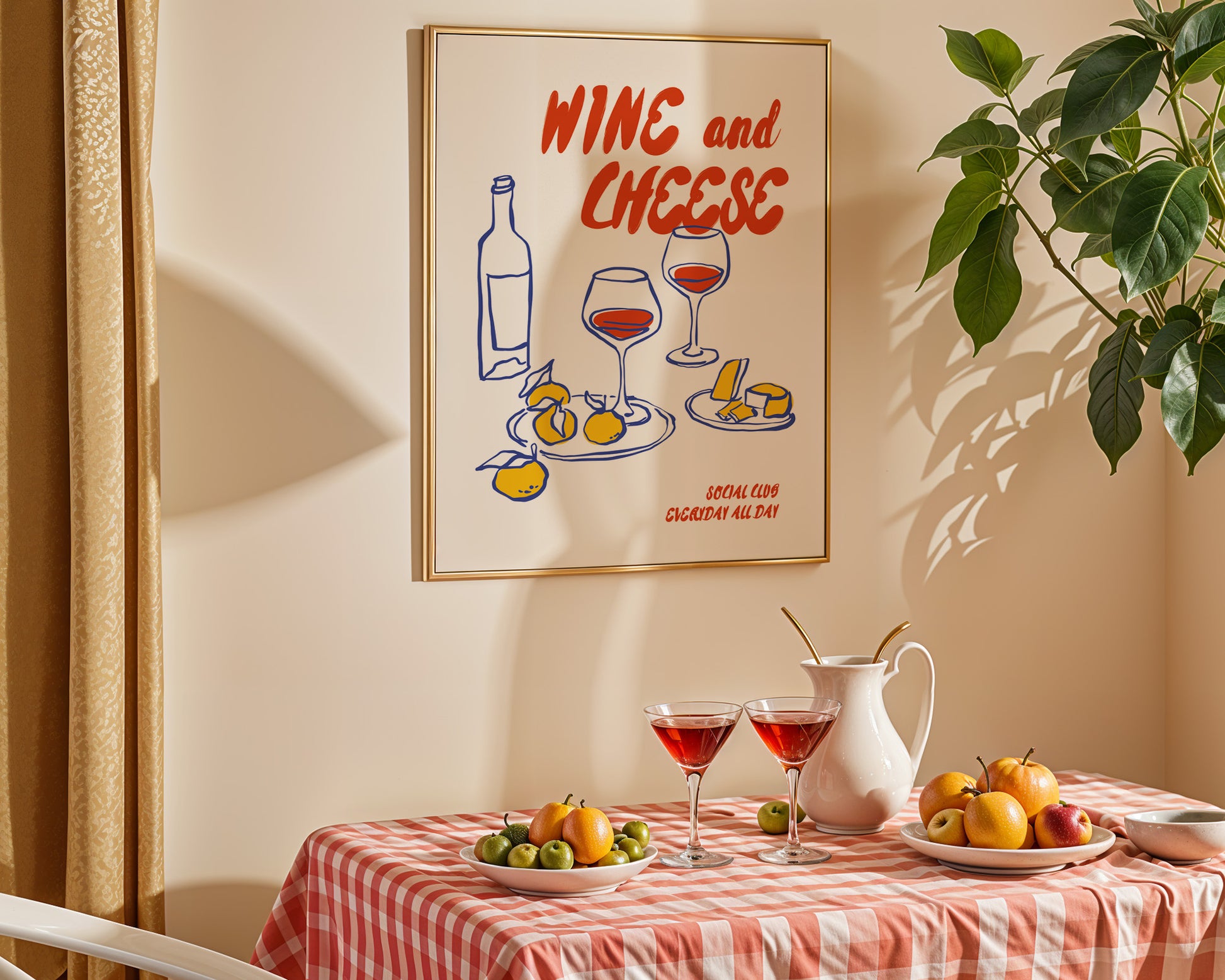 Wine and Cheese Poster - GroovyGrove