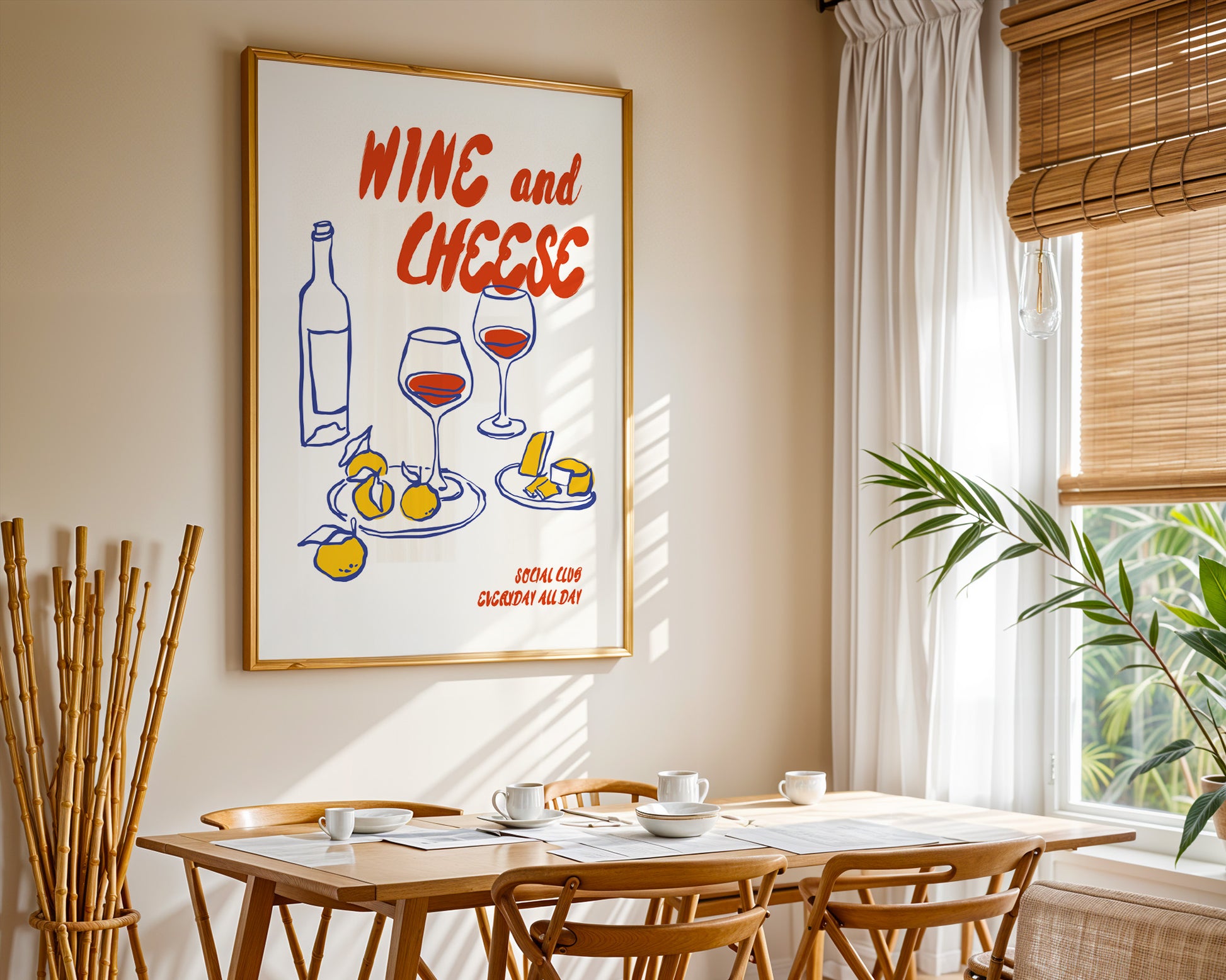 Wine and Cheese Poster - GroovyGrove