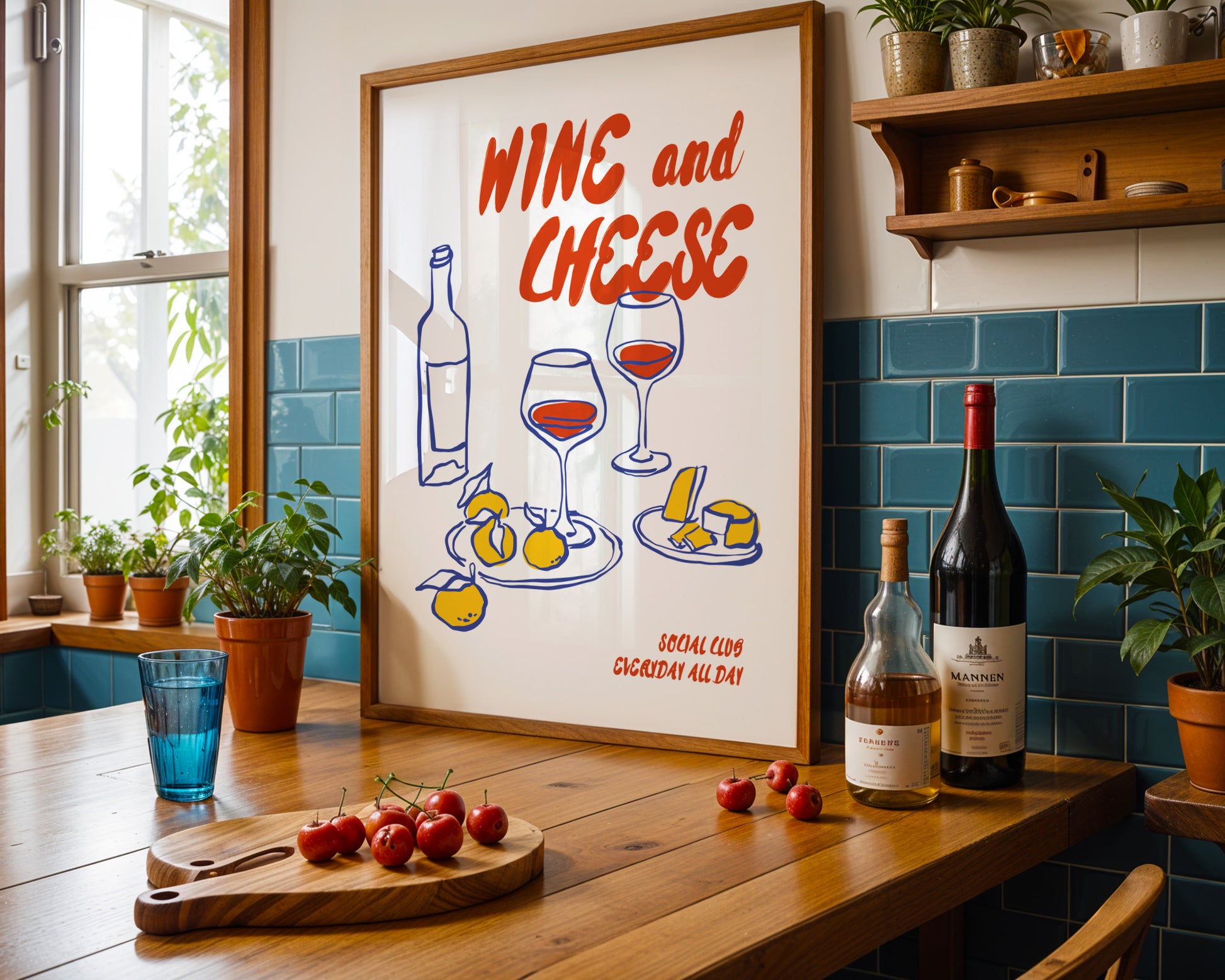 Wine and Cheese Poster - GroovyGrove