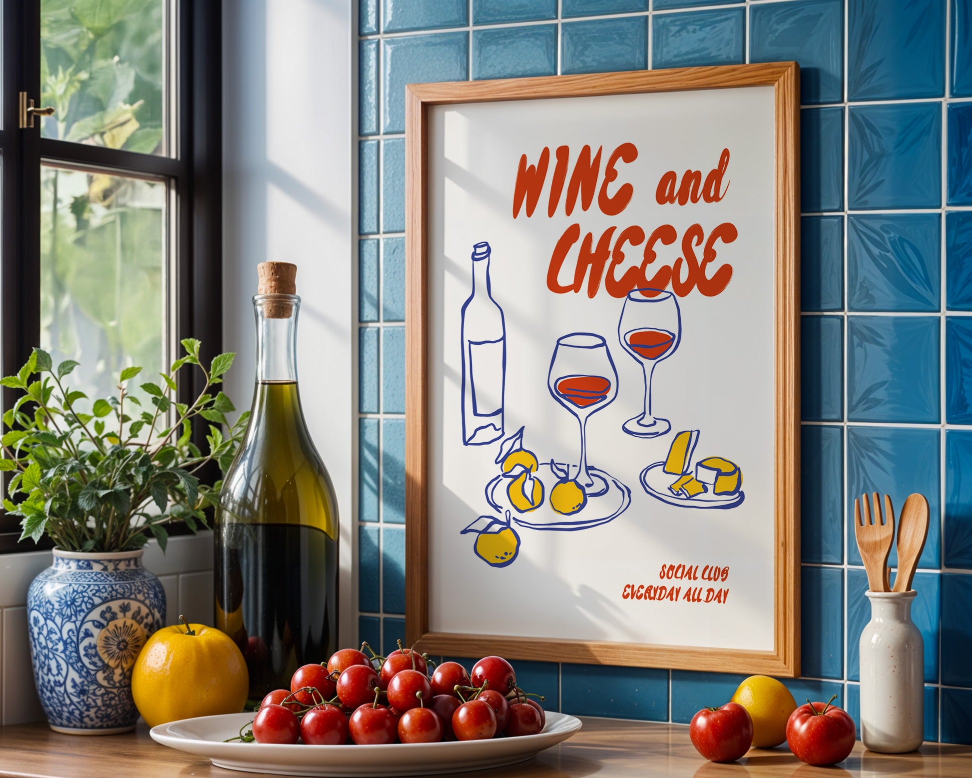 Wine and Cheese Poster - GroovyGrove