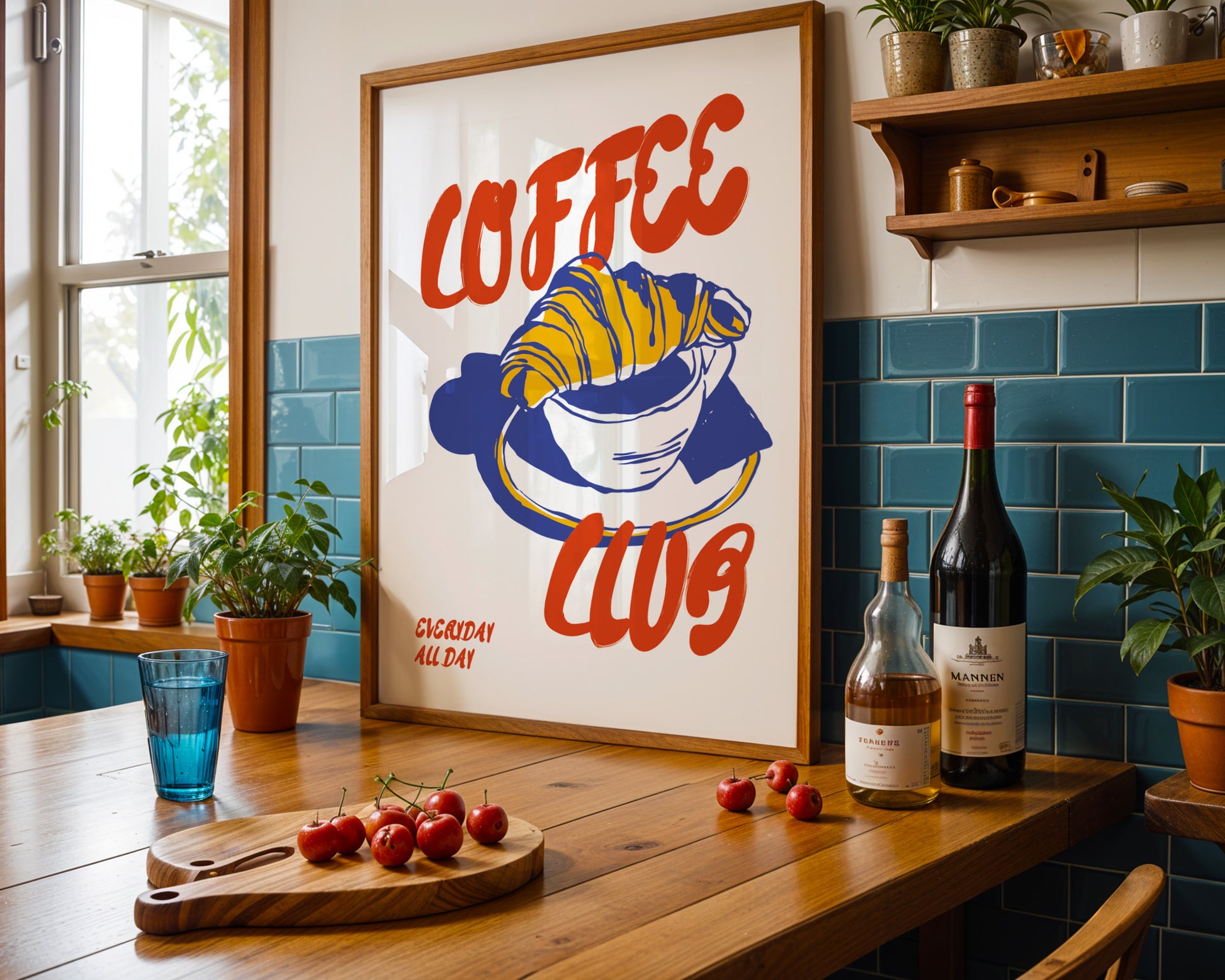 Croissant Coffee Club Poster - GroovyGrove