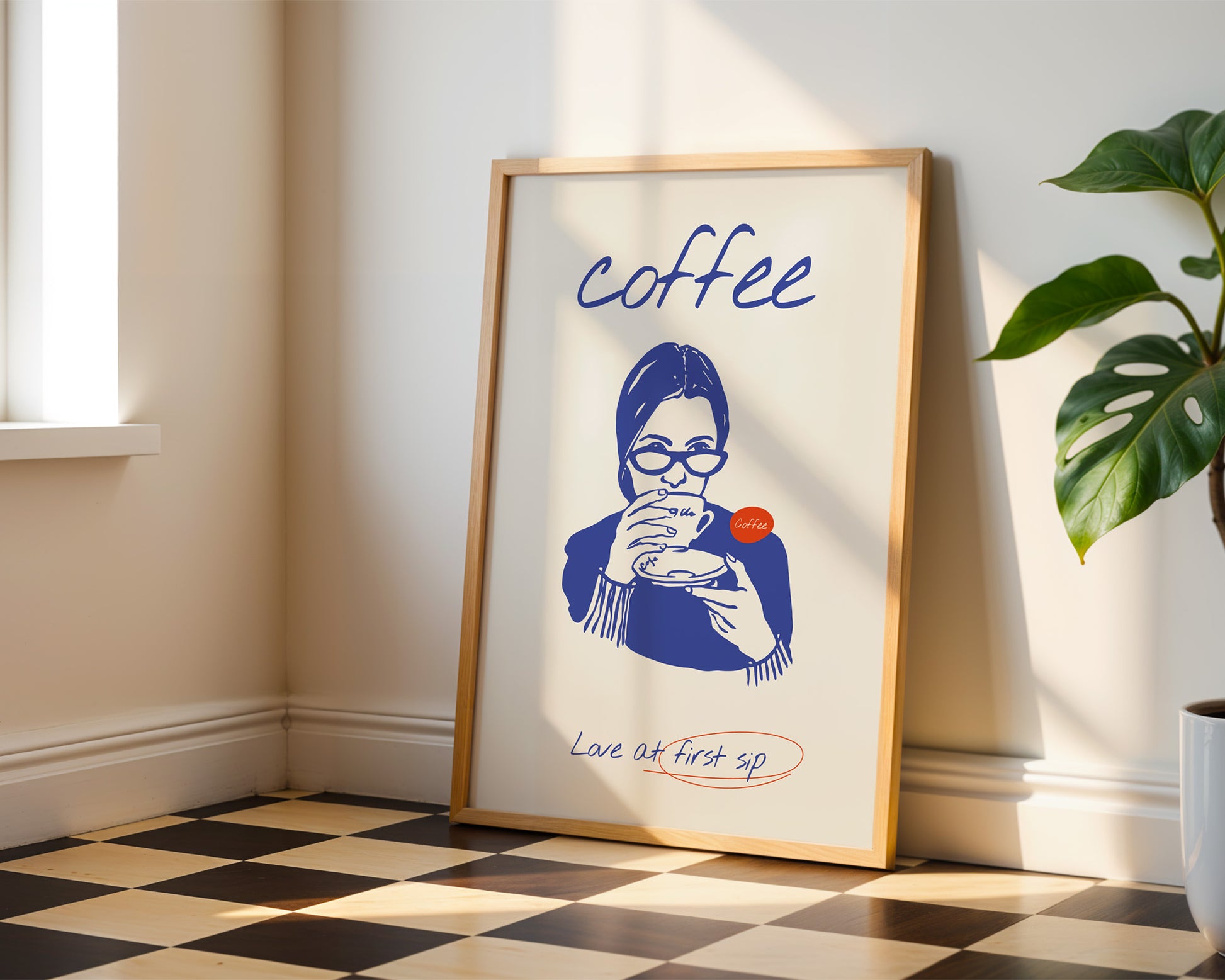 Love at First Sip Coffee Poster - GroovyGrove