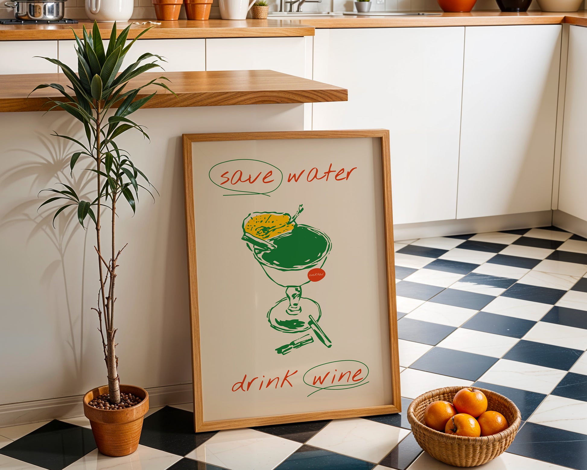 Save Water Drink Wine Poster - GroovyGrove