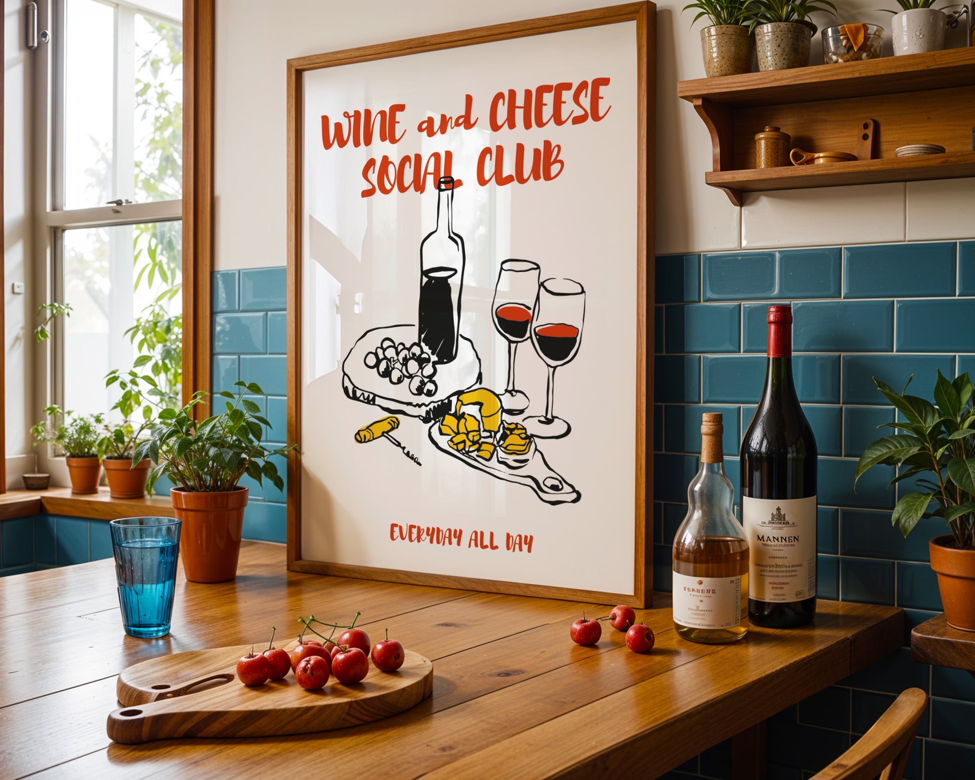 Wine and Cheese Social Club Poster - GroovyGrove