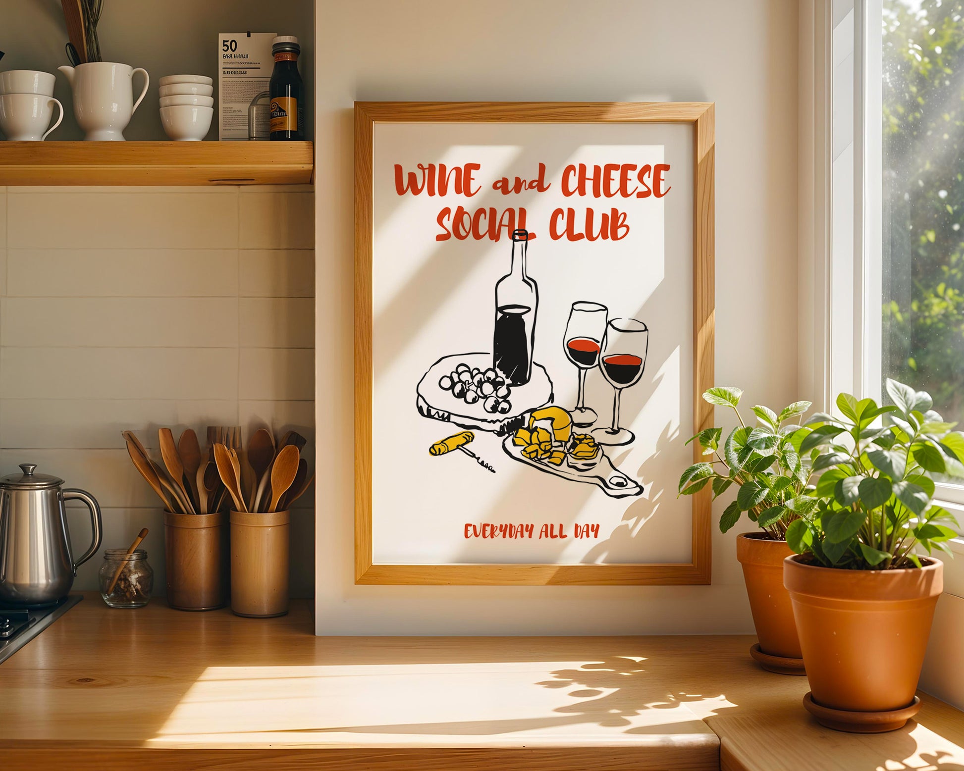 Wine and Cheese Social Club Poster - GroovyGrove