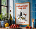 Wine and Cheese Social Club Poster - GroovyGrove