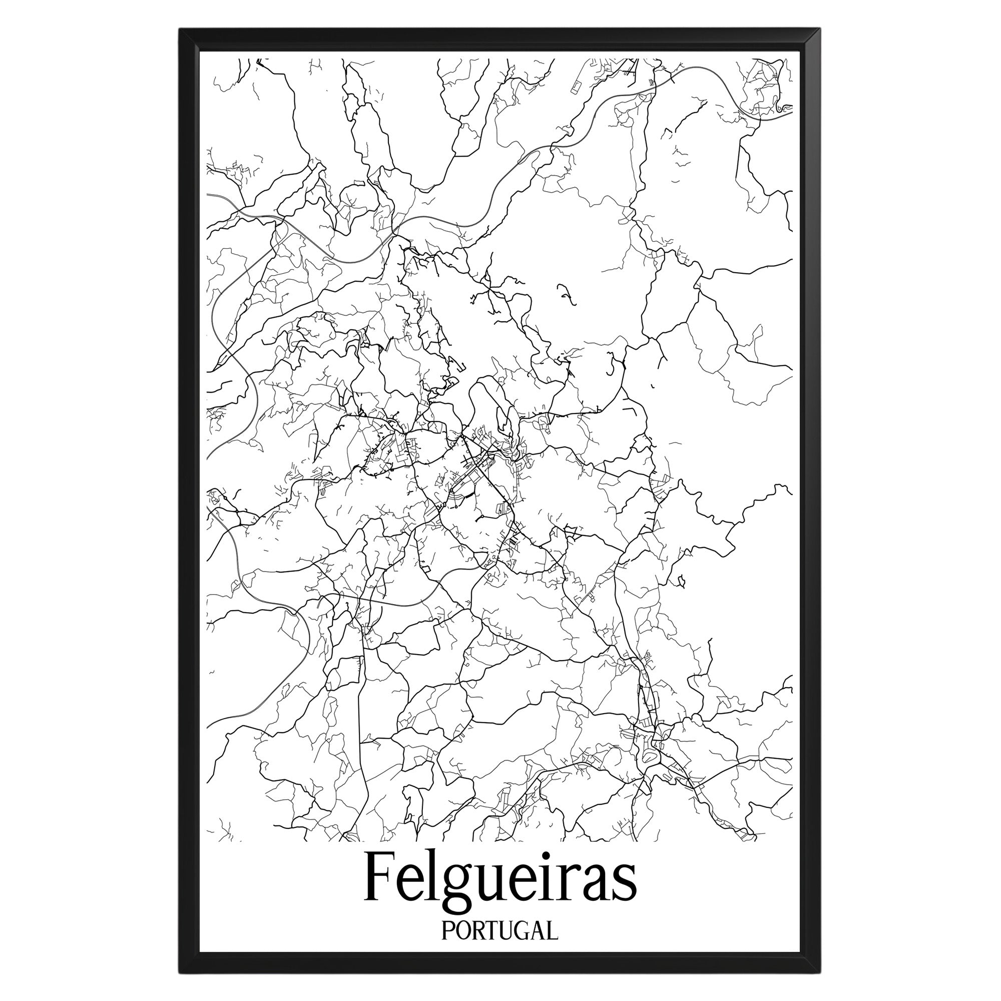 Felgueiras Portugal City Map Poster - GroovyGrove