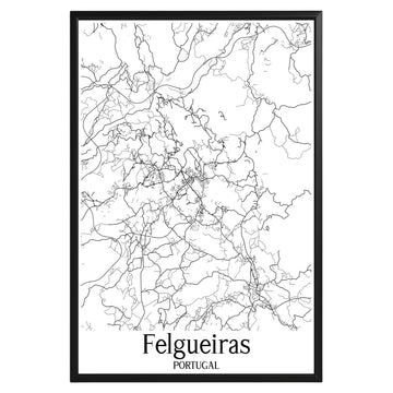 Felgueiras Portugal City Map Poster - GroovyGrove