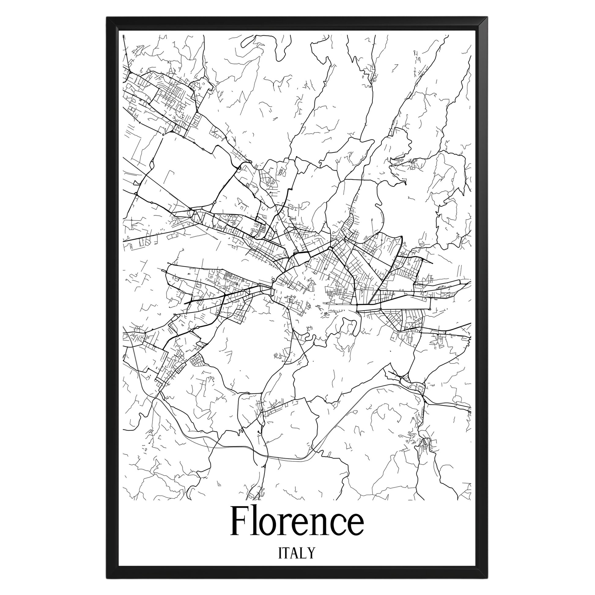 Florence Italy City Map Poster - GroovyGrove