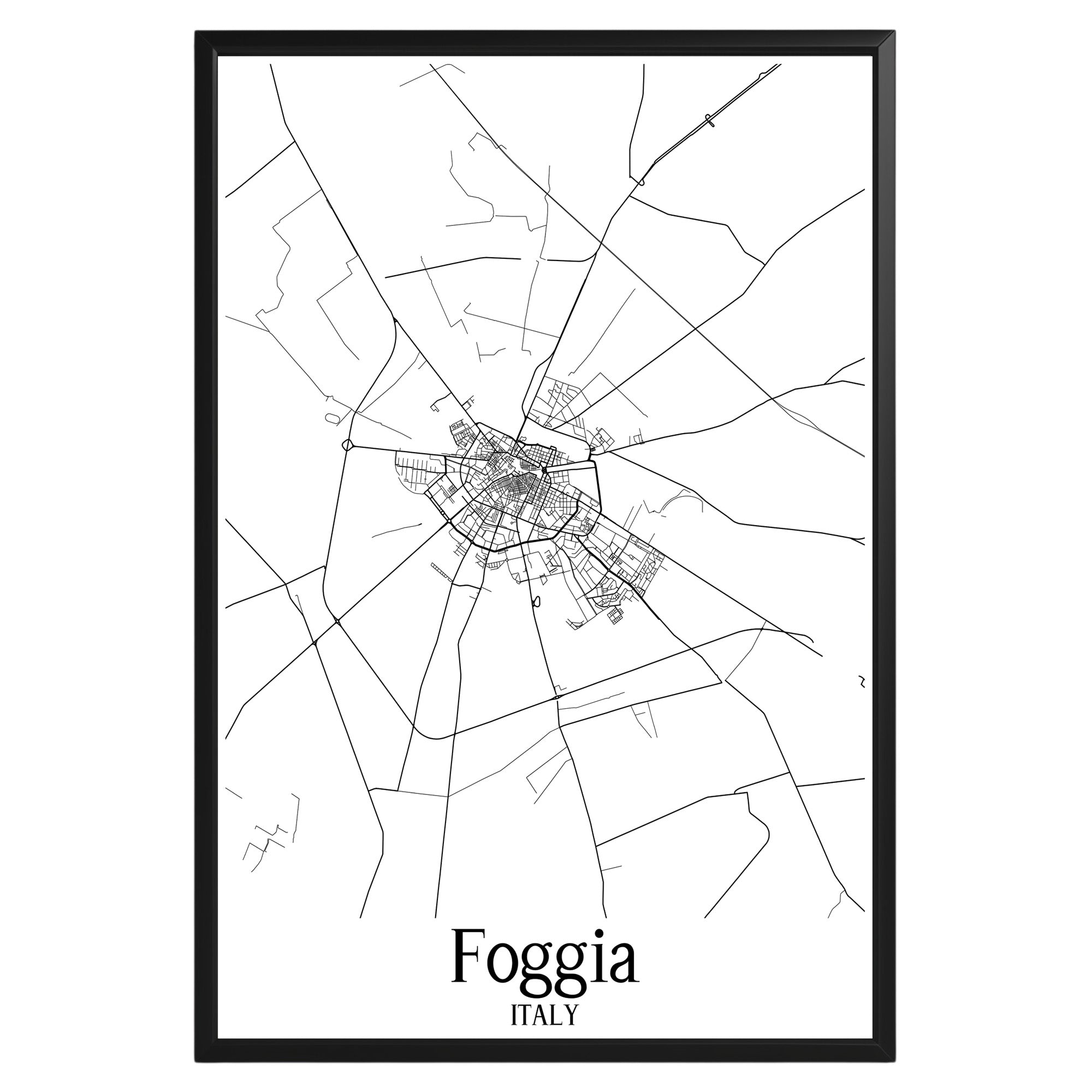 Foggia Italy City Map Poster - GroovyGrove