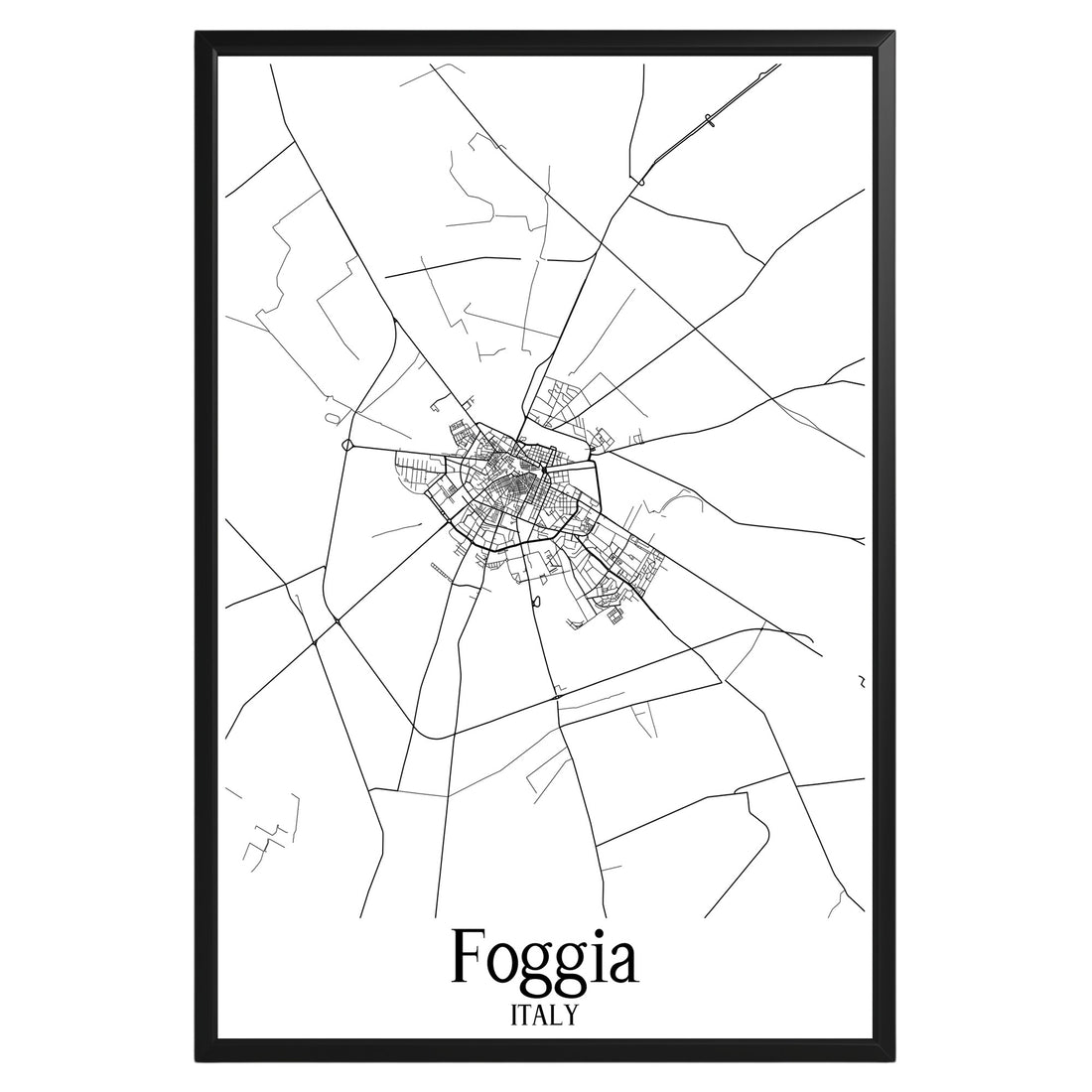 Foggia Italy City Map Poster - GroovyGrove