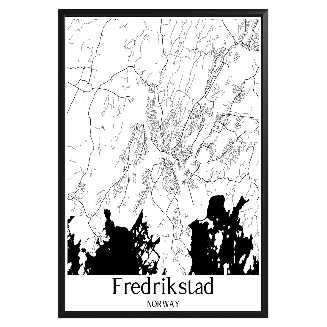 Fredrikstad Norway City Map Poster - GroovyGrove