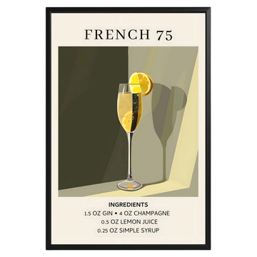 French 75 Vintage Cocktail Poster - GroovyGrove