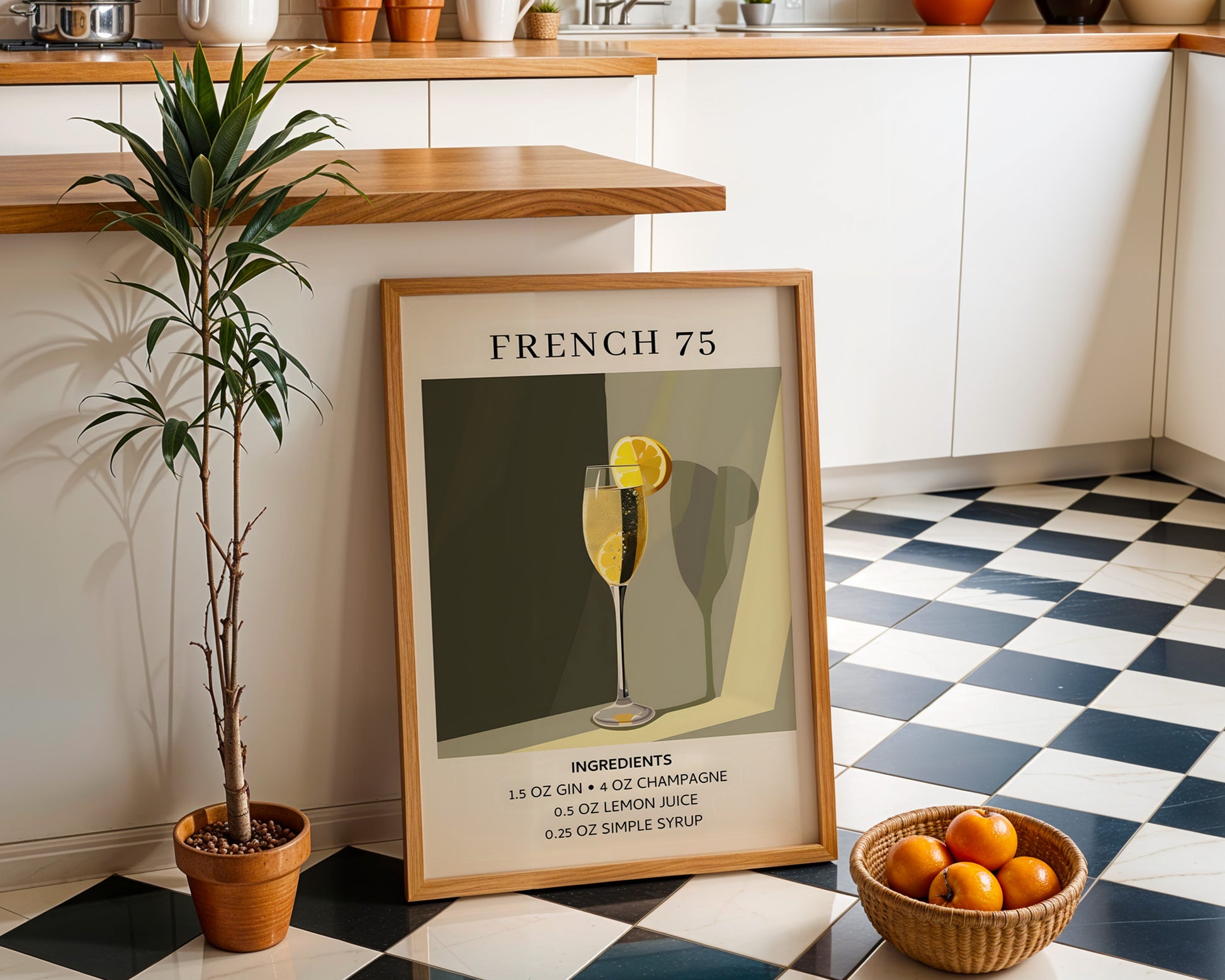 French 75 Vintage Cocktail Poster - GroovyGrove