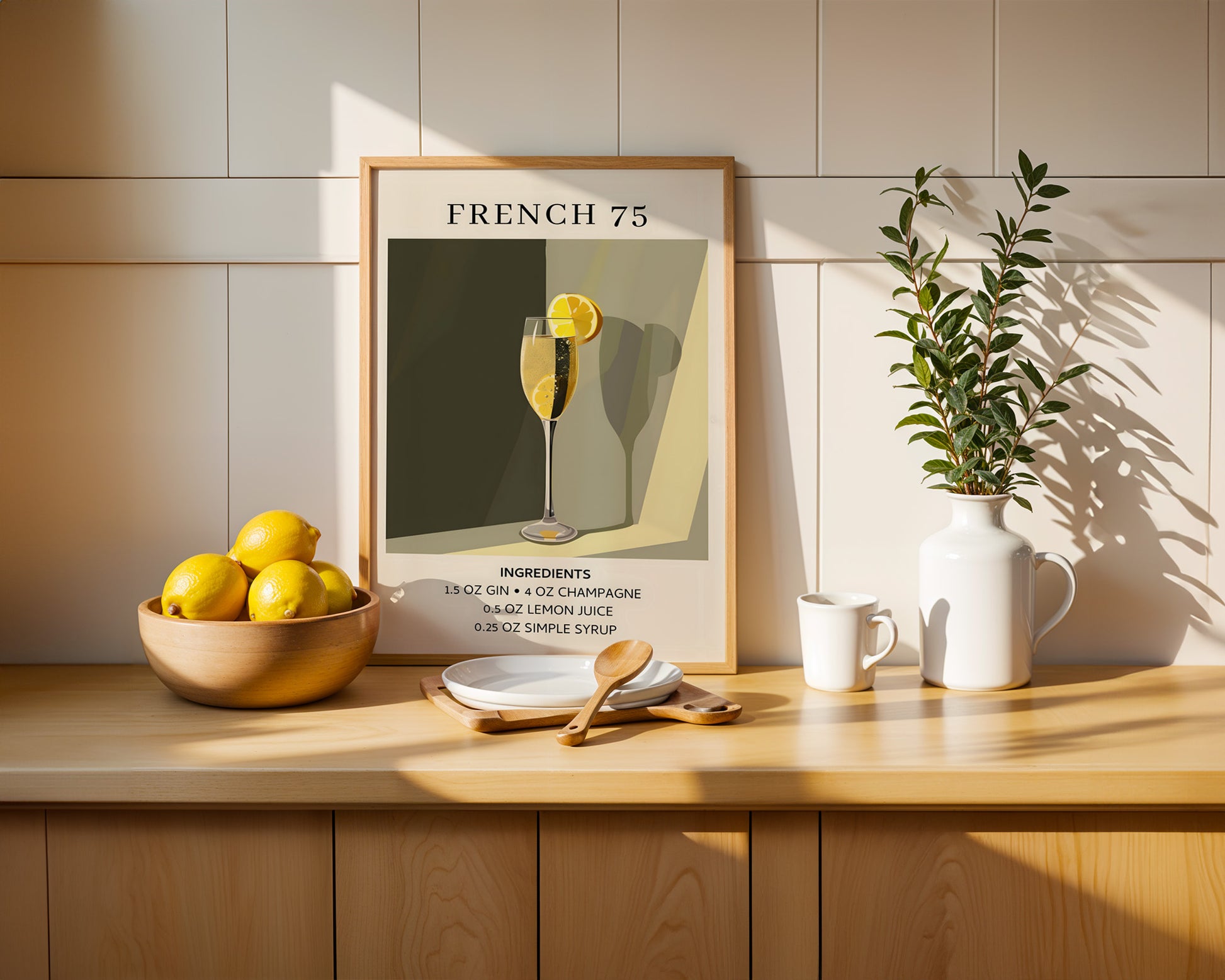 French 75 Vintage Cocktail Poster - GroovyGrove