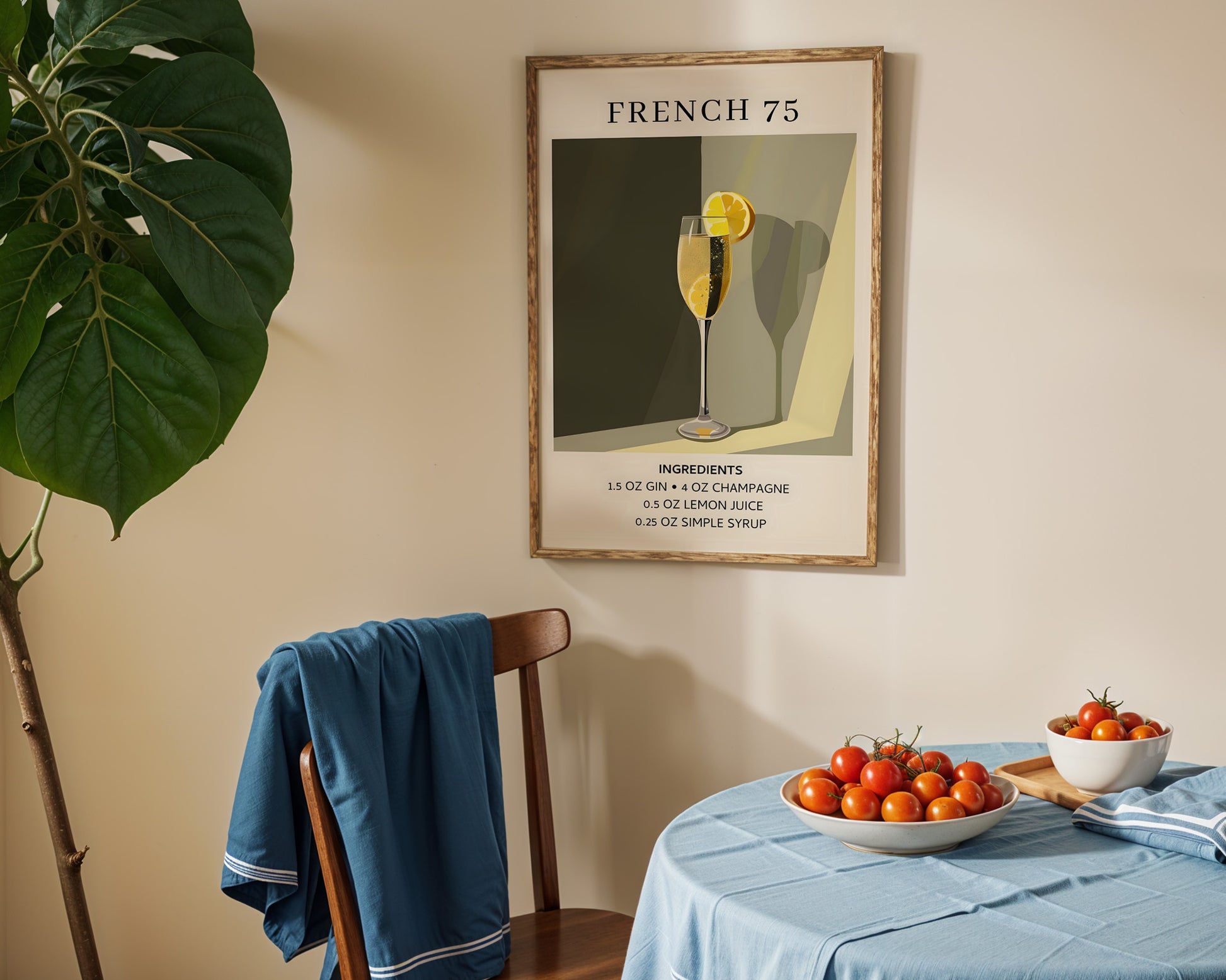 French 75 Vintage Cocktail Poster - GroovyGrove