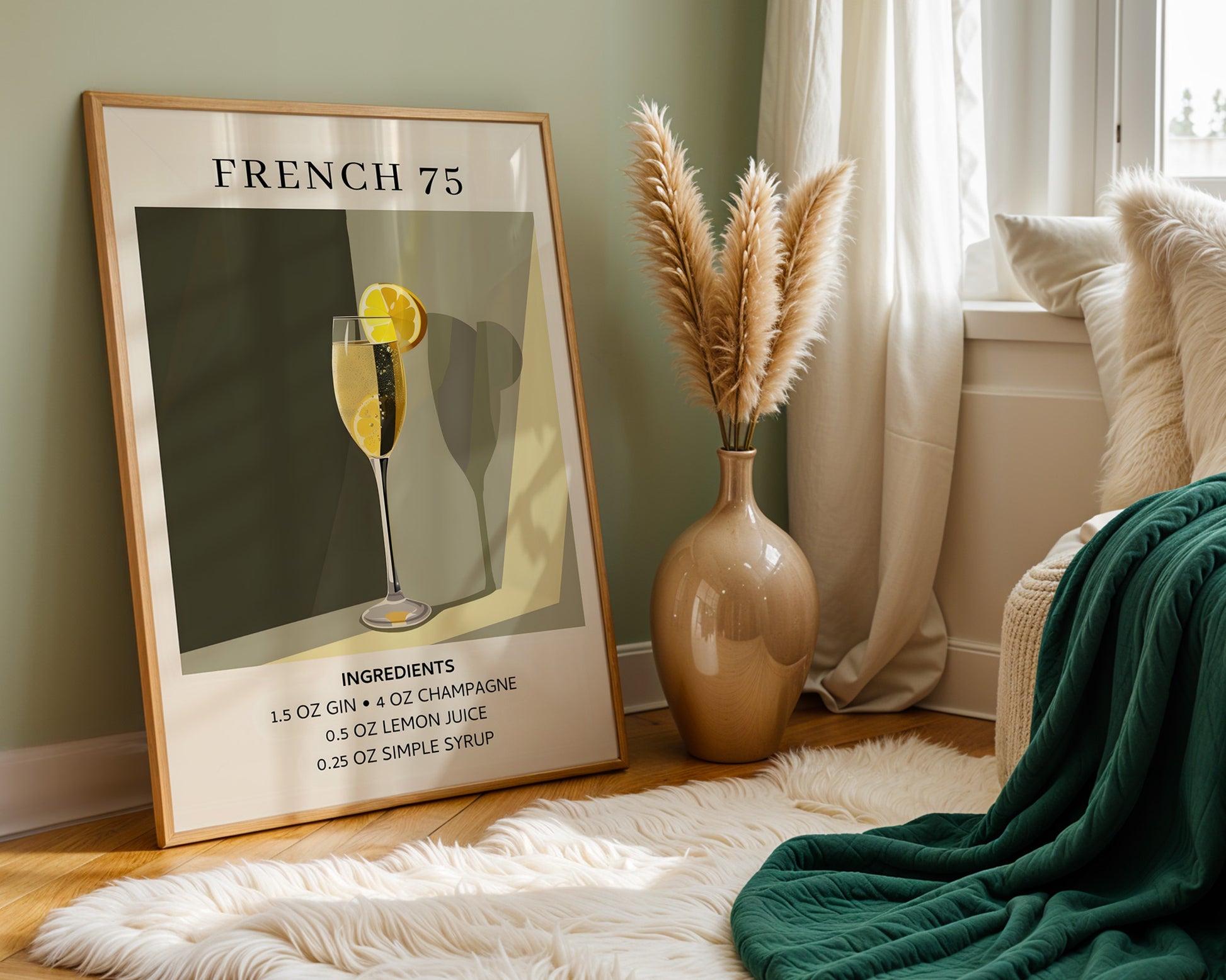 French 75 Vintage Cocktail Poster - GroovyGrove