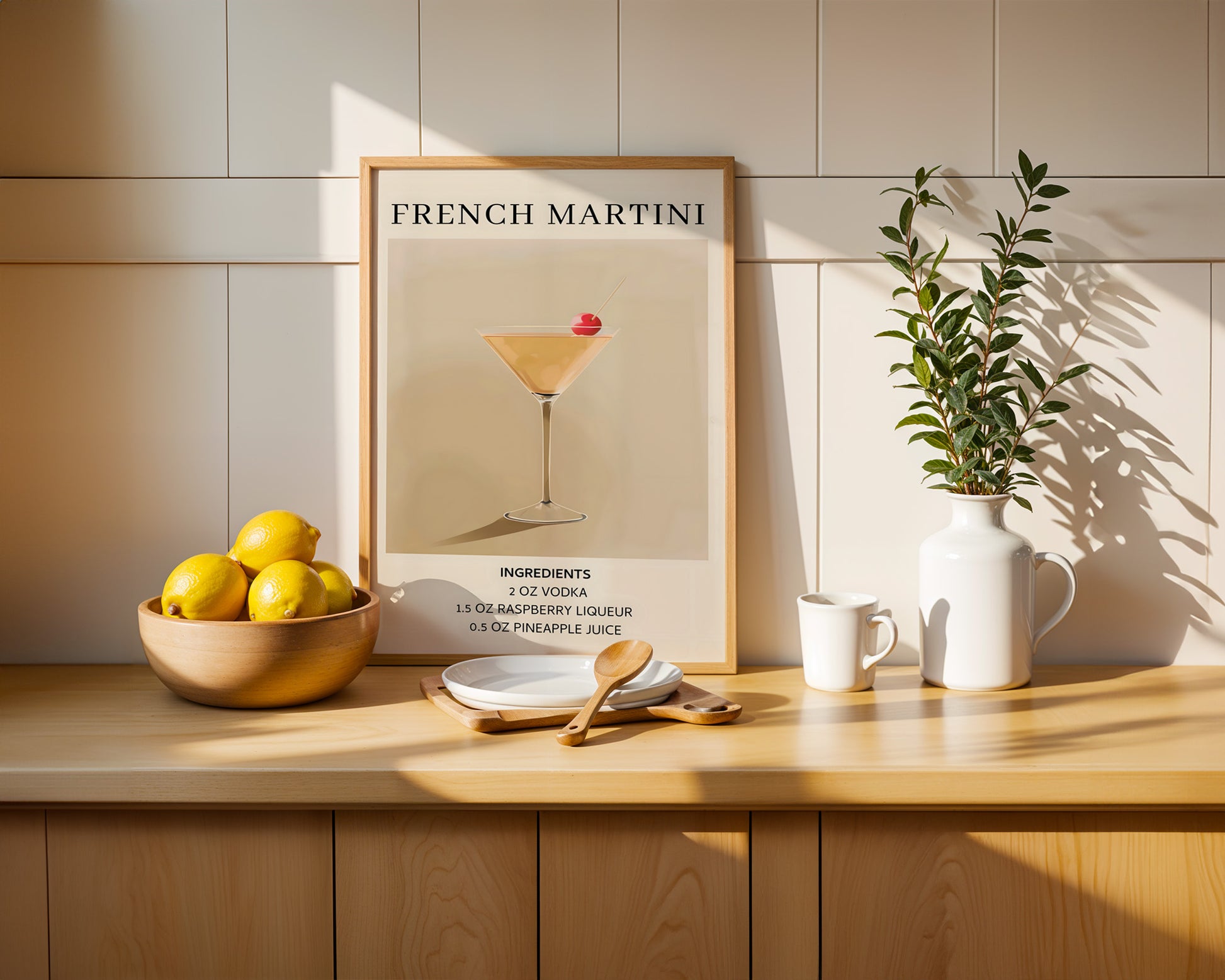 French Martini Vintage Cocktail Poster - GroovyGrove