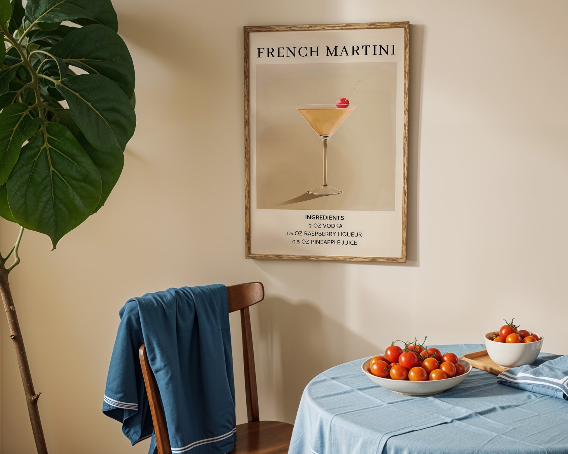 French Martini Vintage Cocktail Poster - GroovyGrove