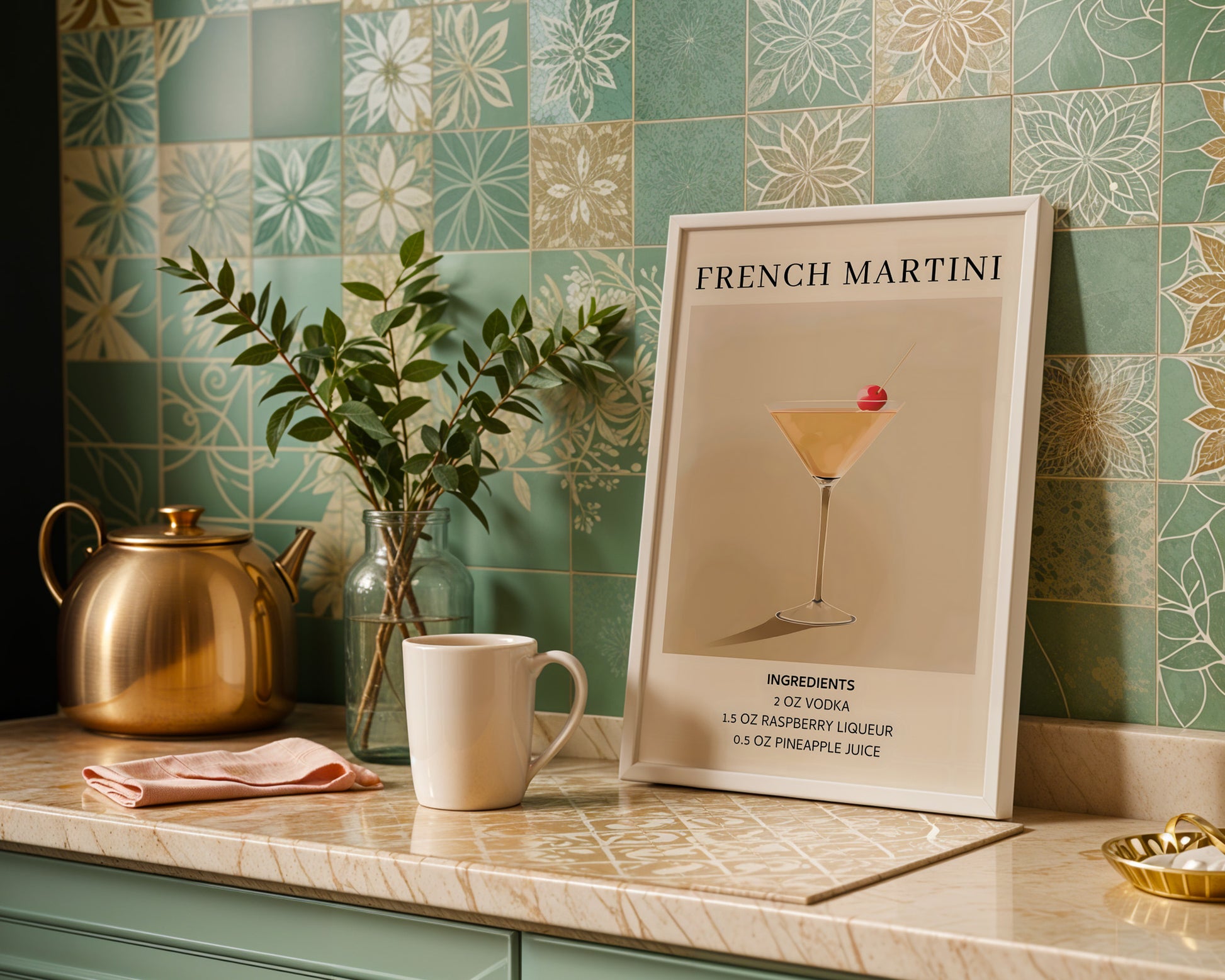 French Martini Vintage Cocktail Poster - GroovyGrove