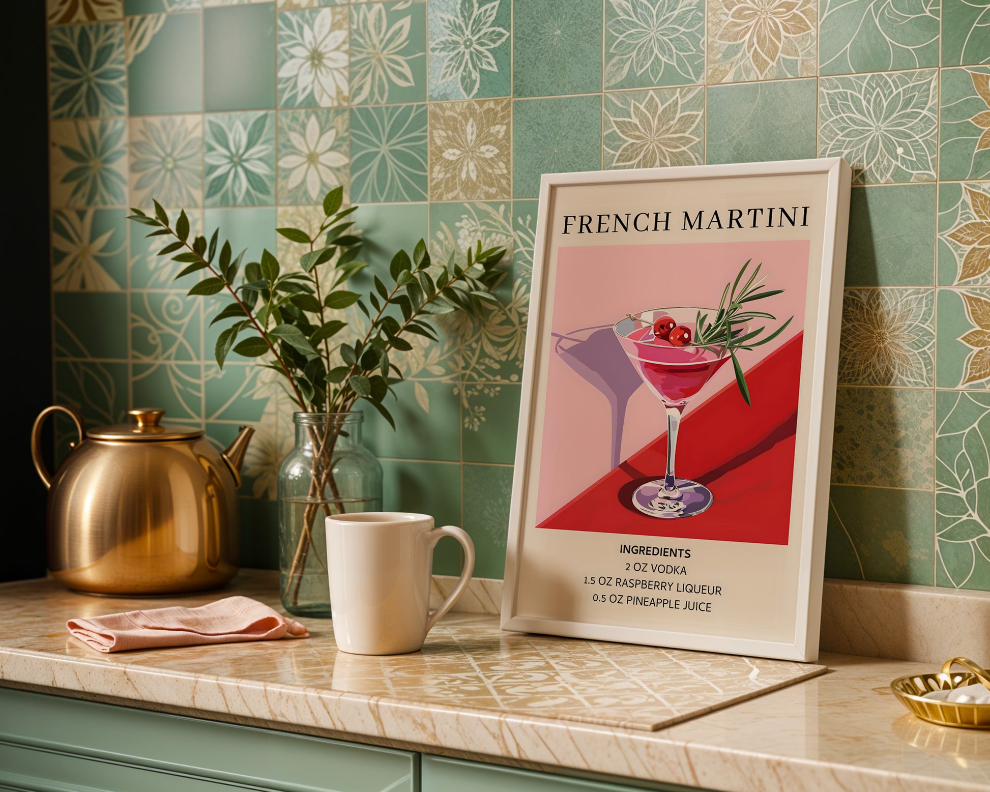 French Martini Vintage Cocktail Poster - GroovyGrove