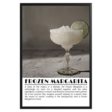 Frozen Margarita Cocktail Black and White Poster - GroovyGrove