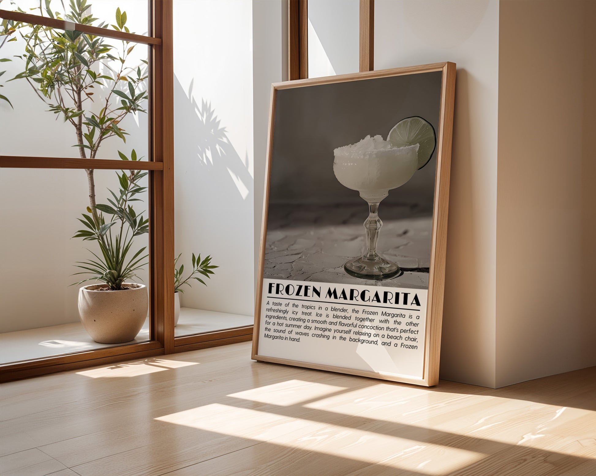 Frozen Margarita Cocktail Black and White Poster - GroovyGrove