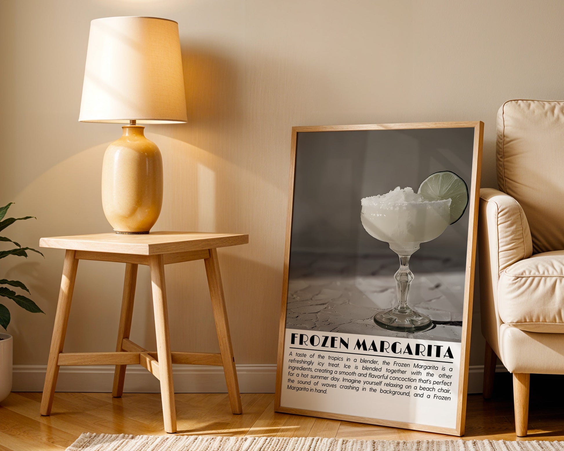 Frozen Margarita Cocktail Black and White Poster - GroovyGrove