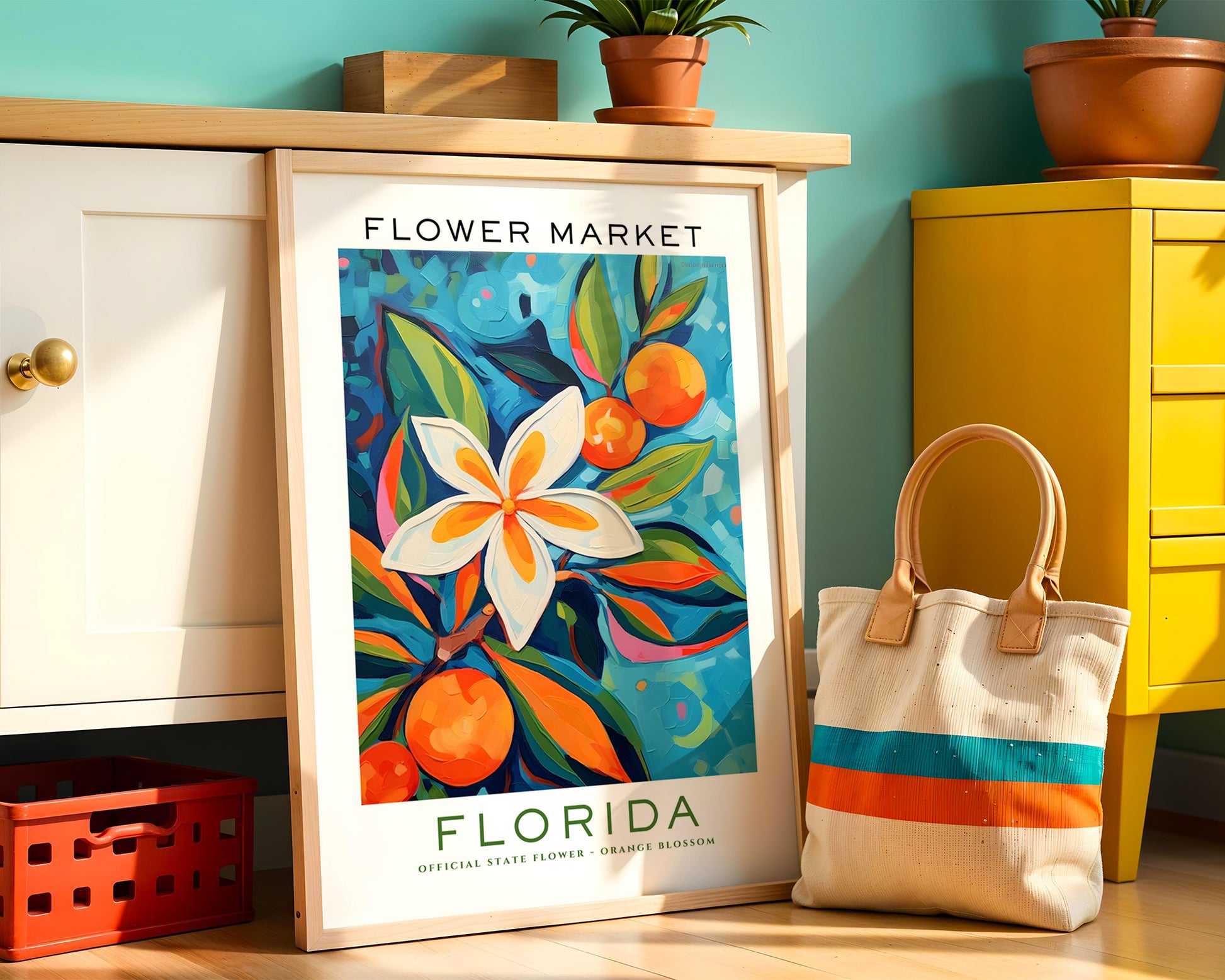 Florida State Flower Market Poster - GroovyGrove